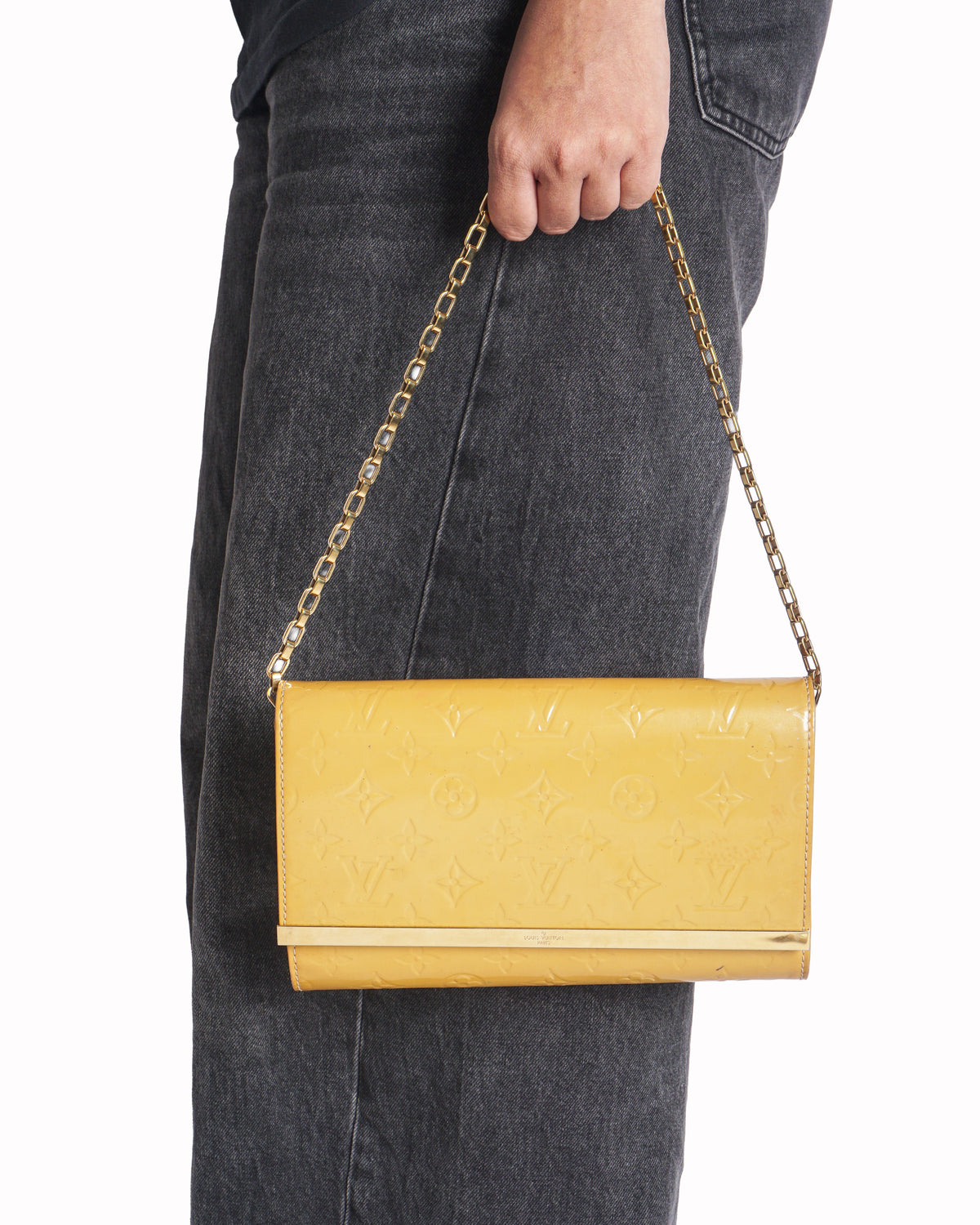 Louis Vuitton Yellow Monogram Vernis Sunset Boulevard Bag