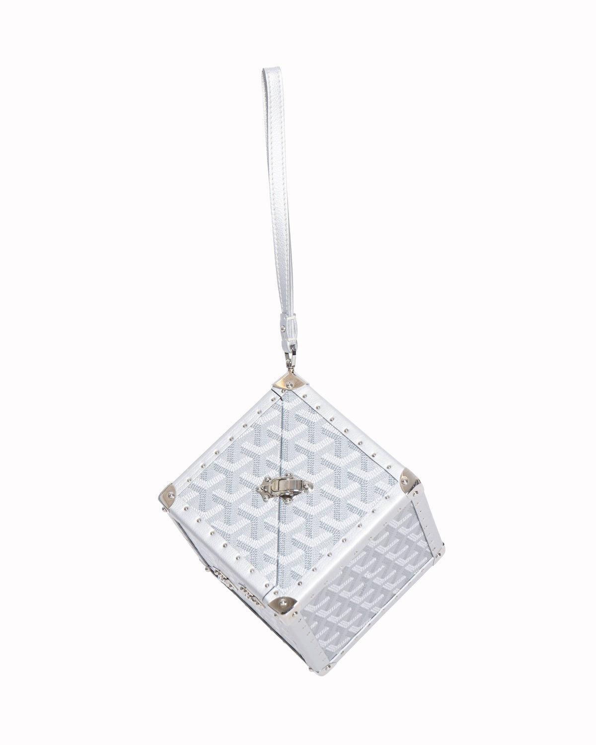 New Goyard De Trunk Bag In Metallic Silver Goyardine Palladium Hardware