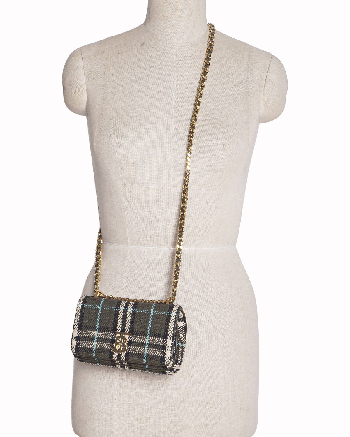 Burberry Mini Lola Checked Crossbody Bag