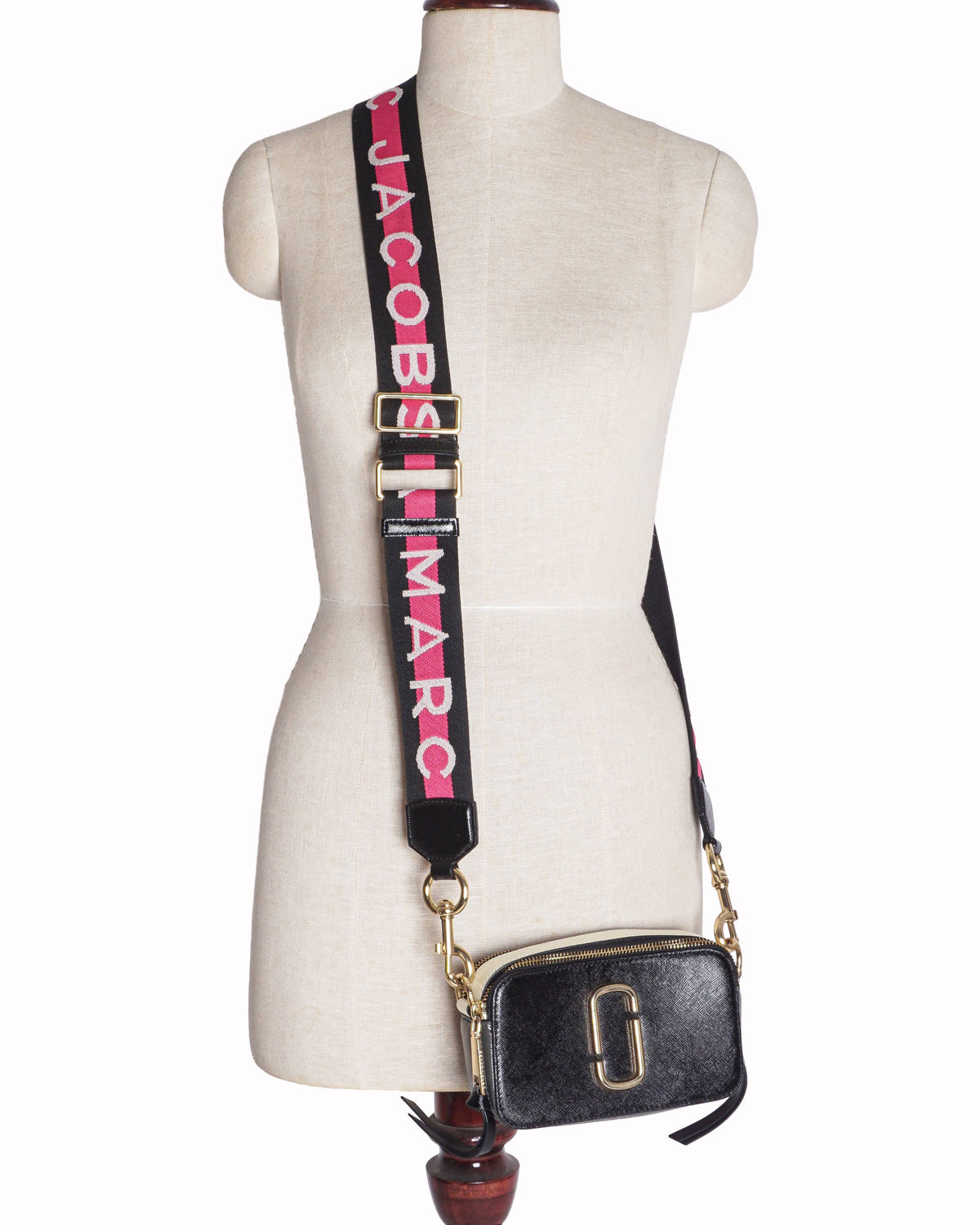 Marc Jacobs Black Tri-Colour Saffiano Leather Snapshot Camera Bag