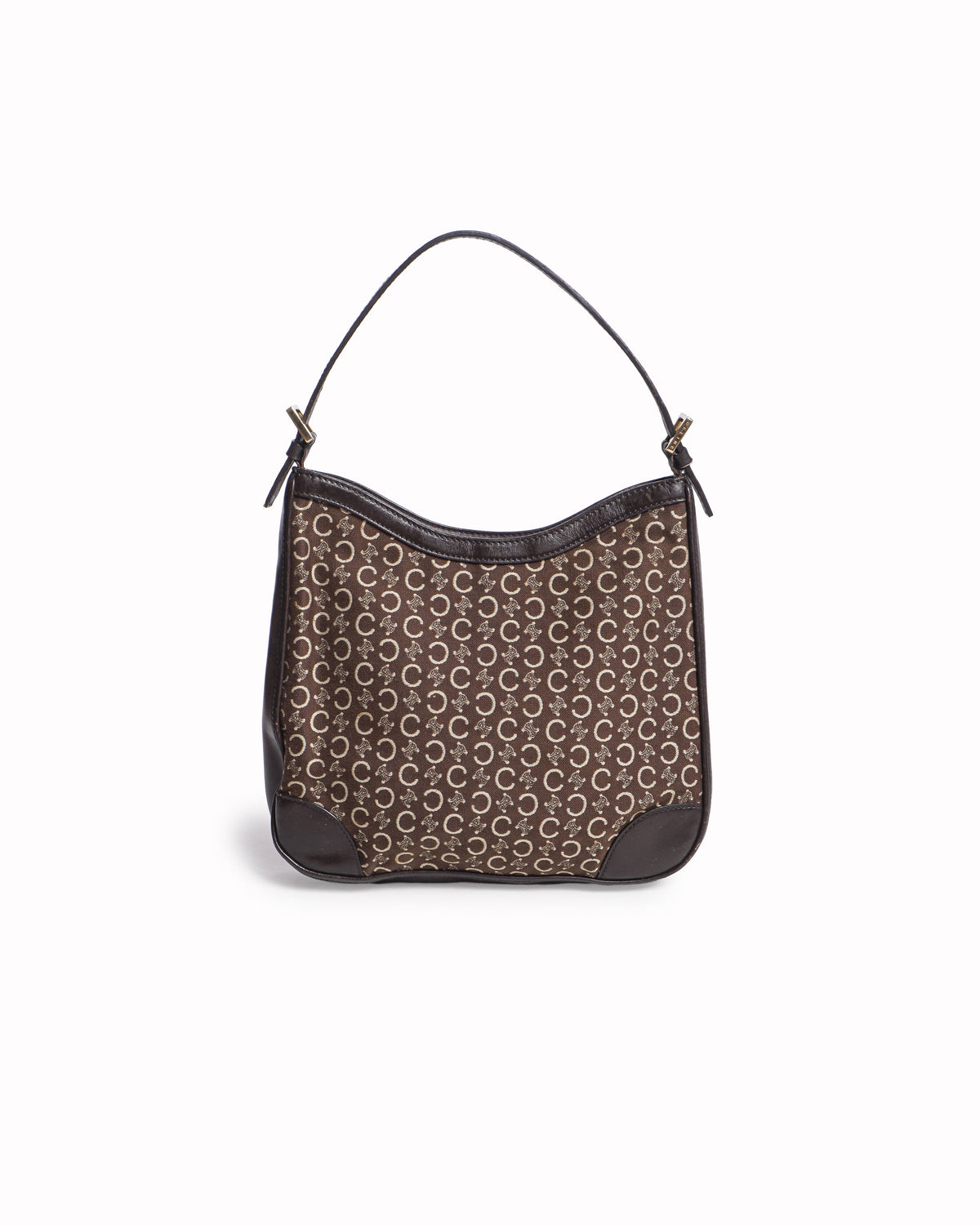 Celine Vintage C Macadam Canvas Shoulder Bag