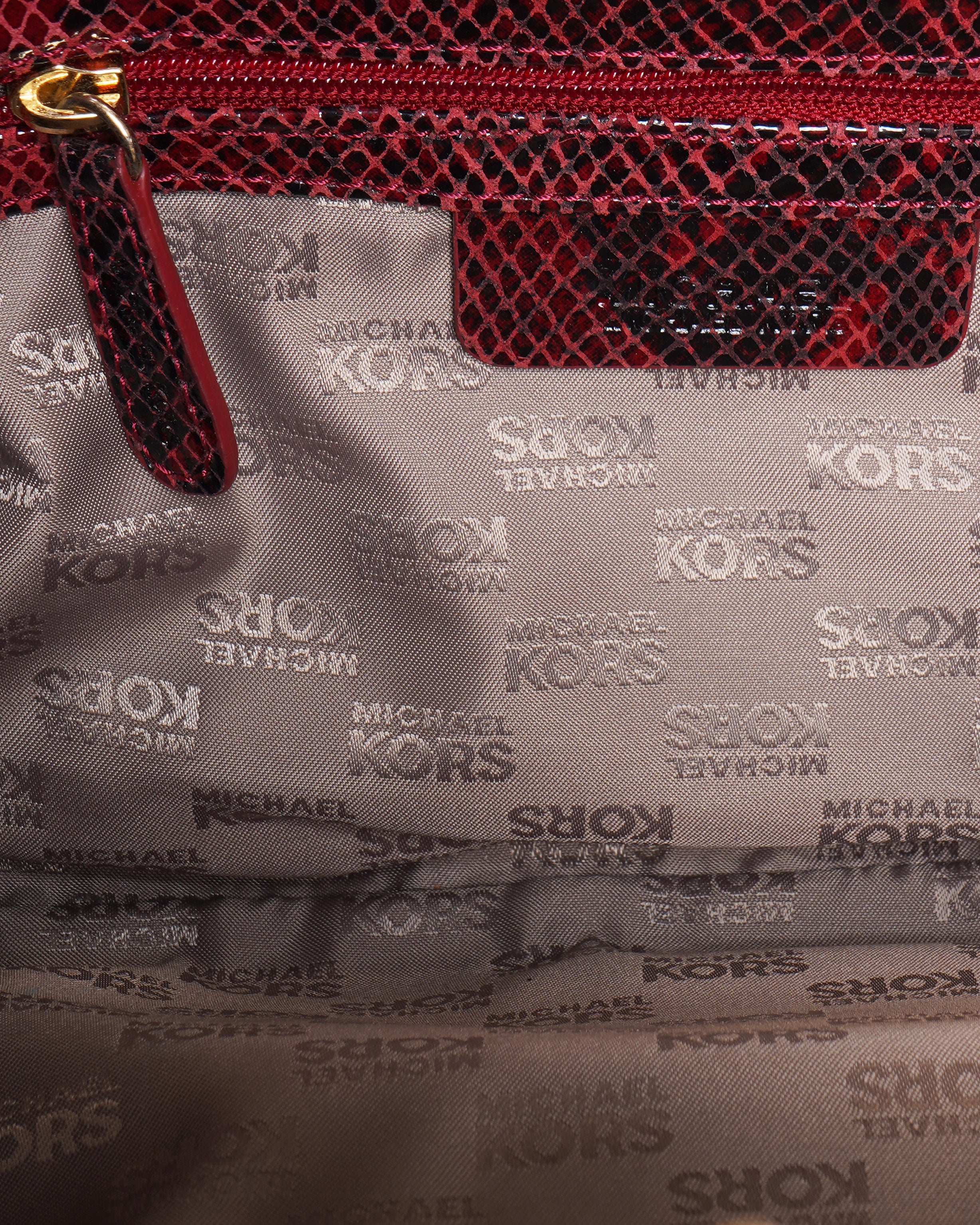 Michael Kors Berkley Python-Embossed Leather Clutch