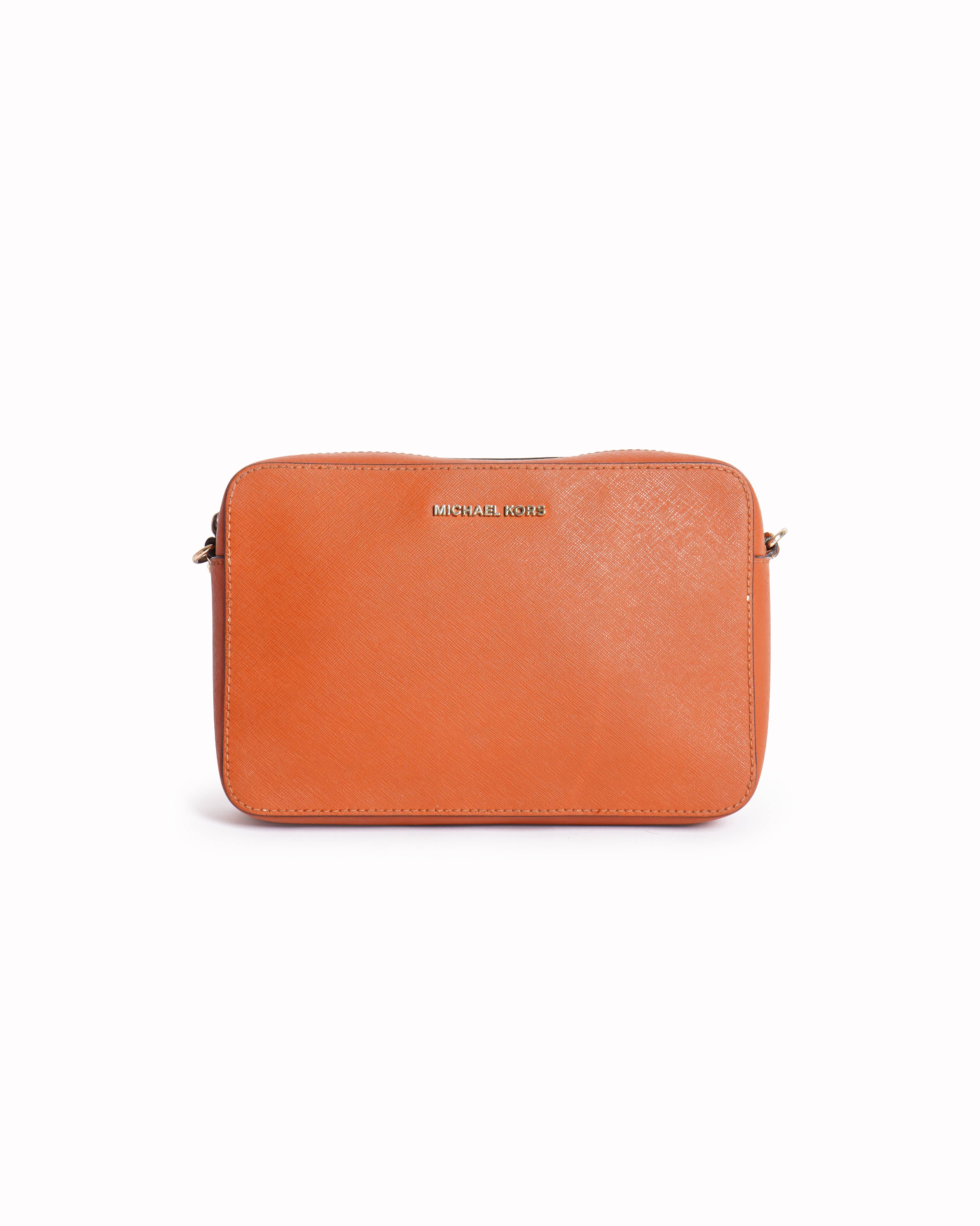Michael Kors Jet Set Crossbody Bag In Coral Orange