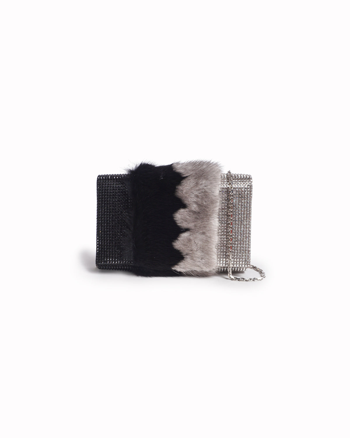 René Caovilla Fur Jeweled Evening Clutch