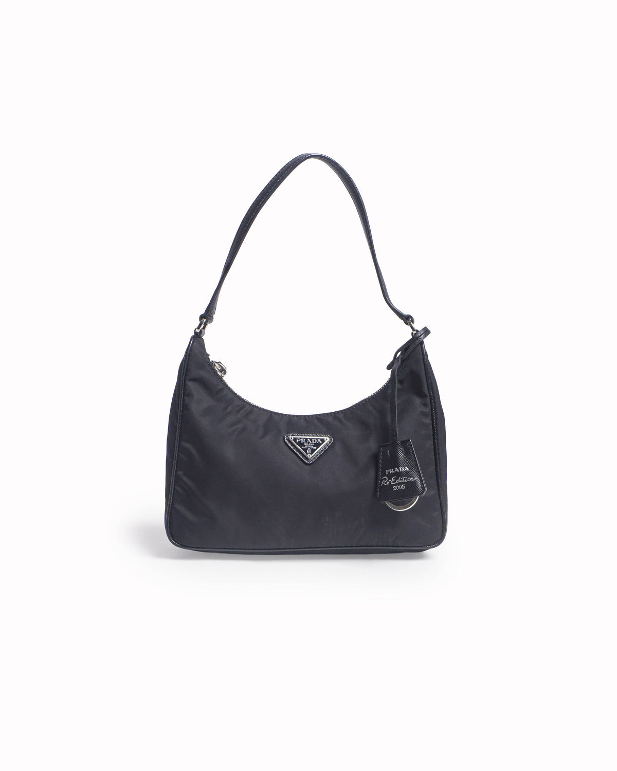 Prada Black Tessuto Nylon Re-Edition Hobo Shoulder Bag