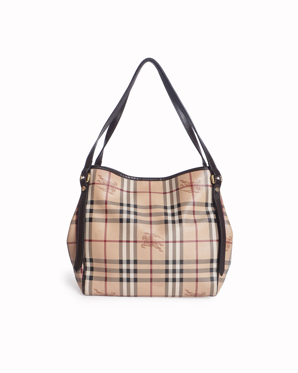 Burberry Brown Haymarket Check Canterbury Tote Bag with Pouch