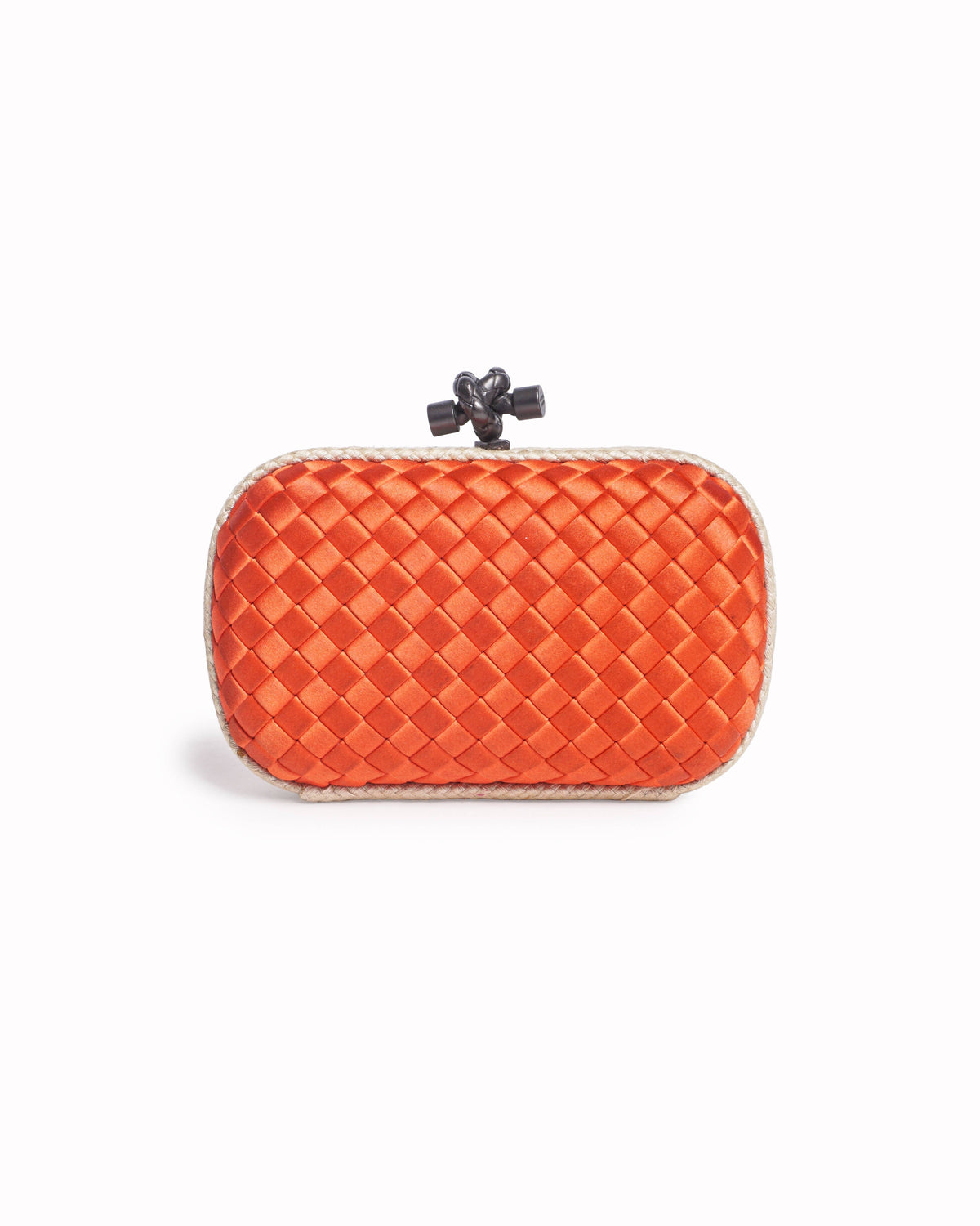 Bottega Veneta Red Intrecciato Knot Clutch Bag