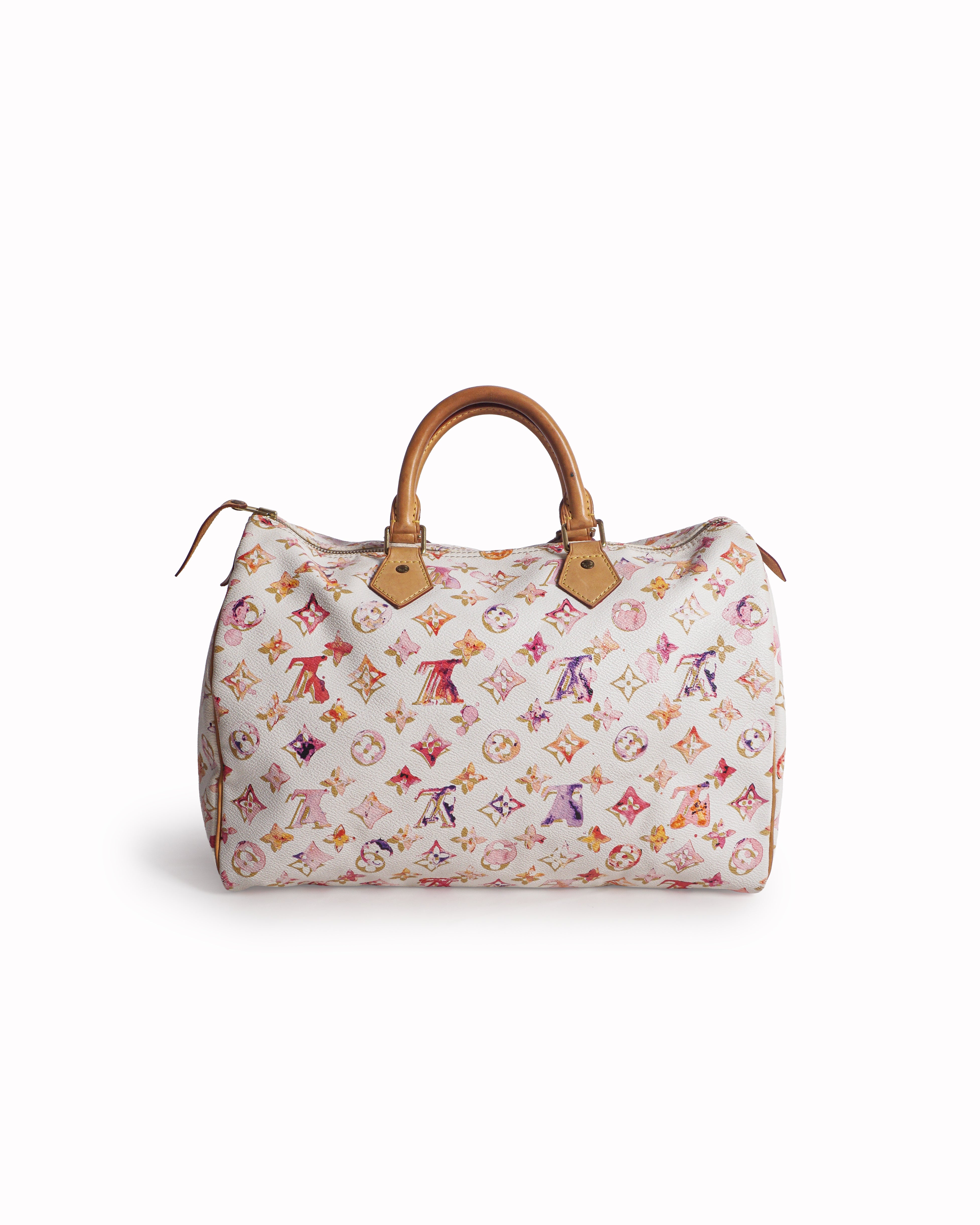 Louis Vuitton White Watercolor Aquarelle Richard Prince Speedy 35 Bag