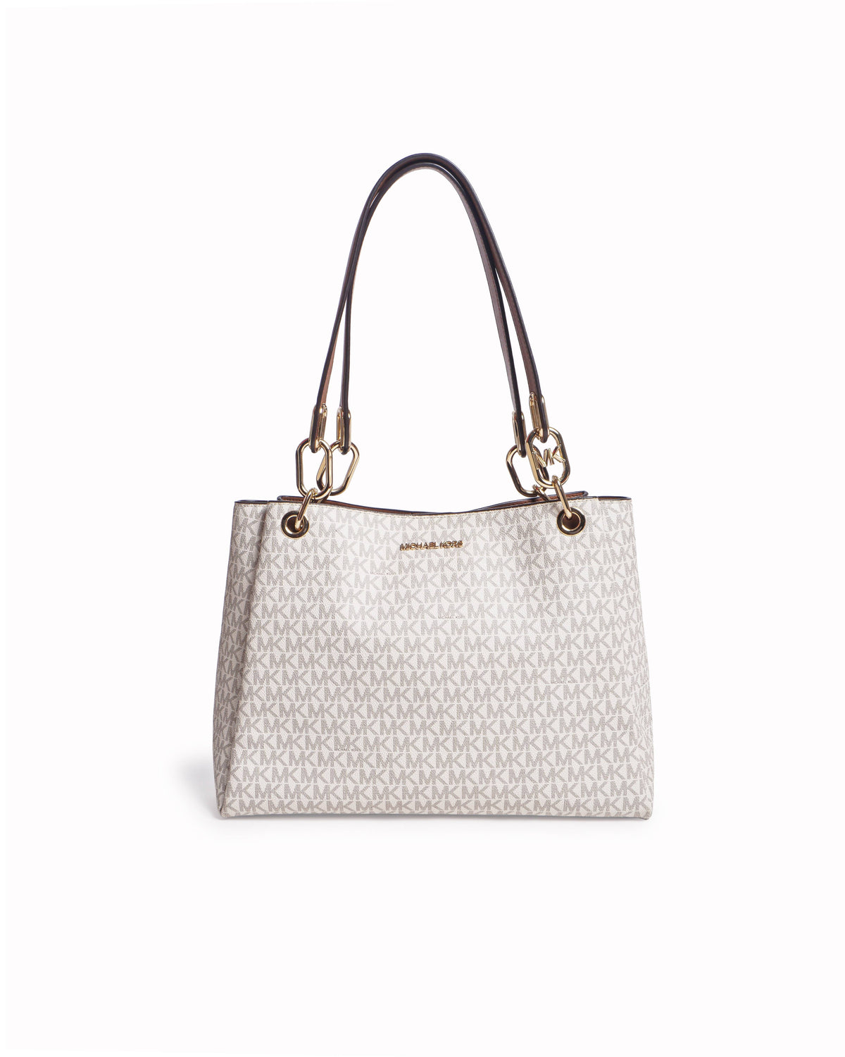 Michael Kors Vanilla Signature Monogram Trisha Large Tote