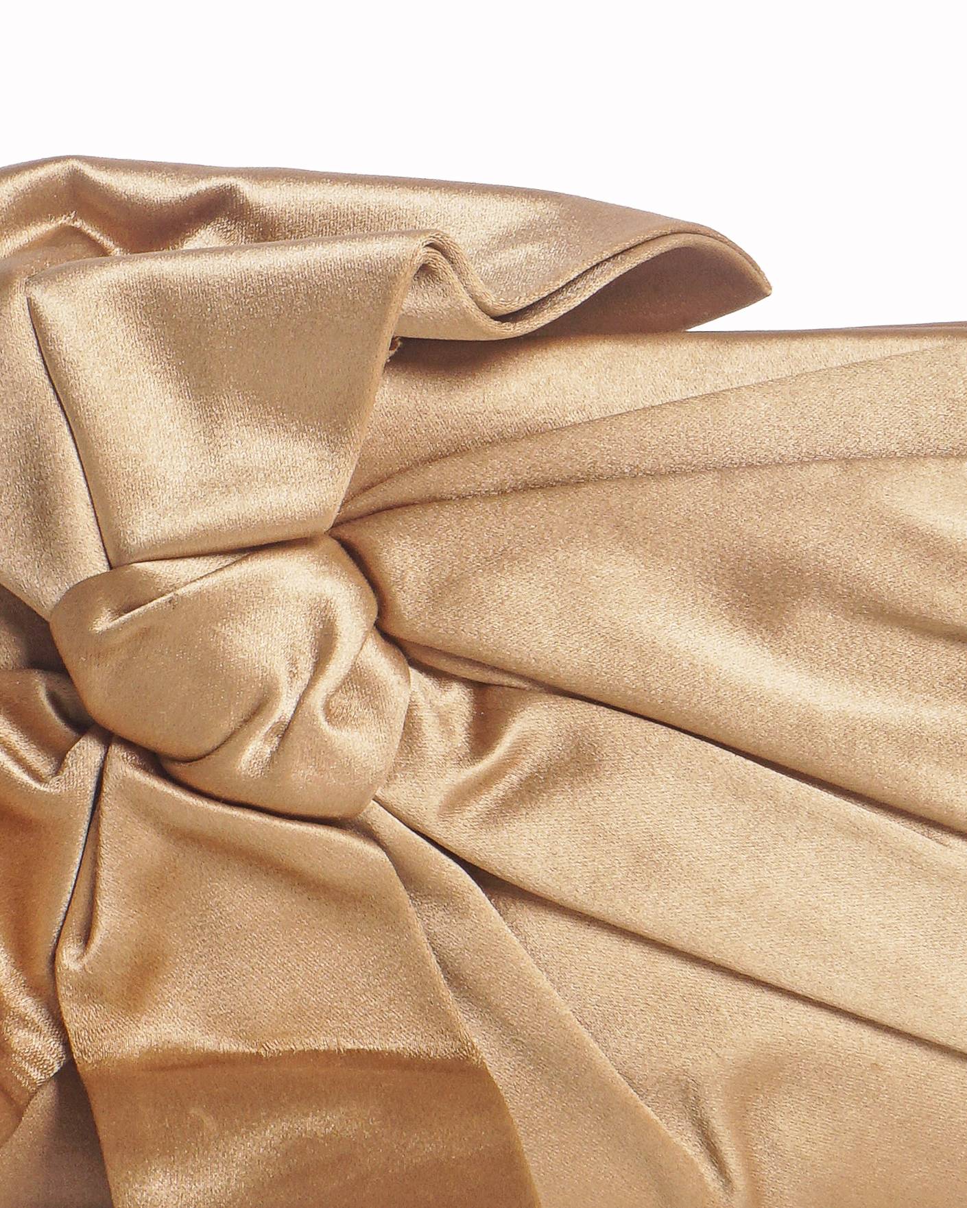 Valentino Garavani Gold Satin Oversized Bow Clutch