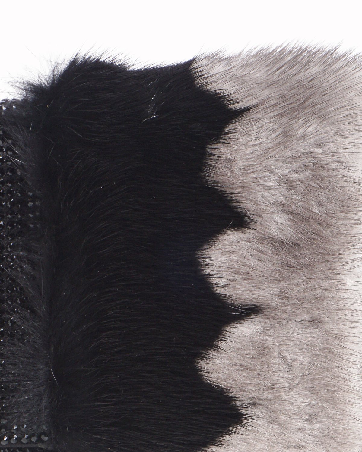 René Caovilla Fur Jeweled Evening Clutch