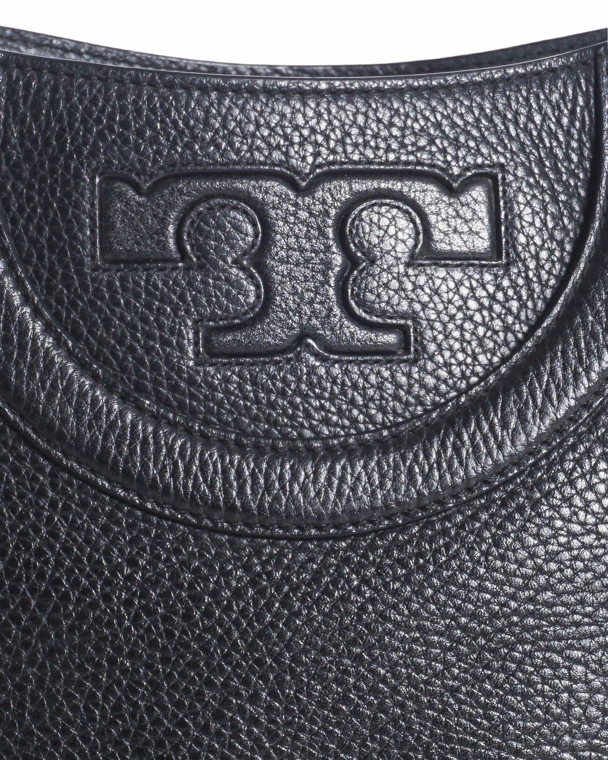 Tory Burch Black Pebbled Leather Tote Bag