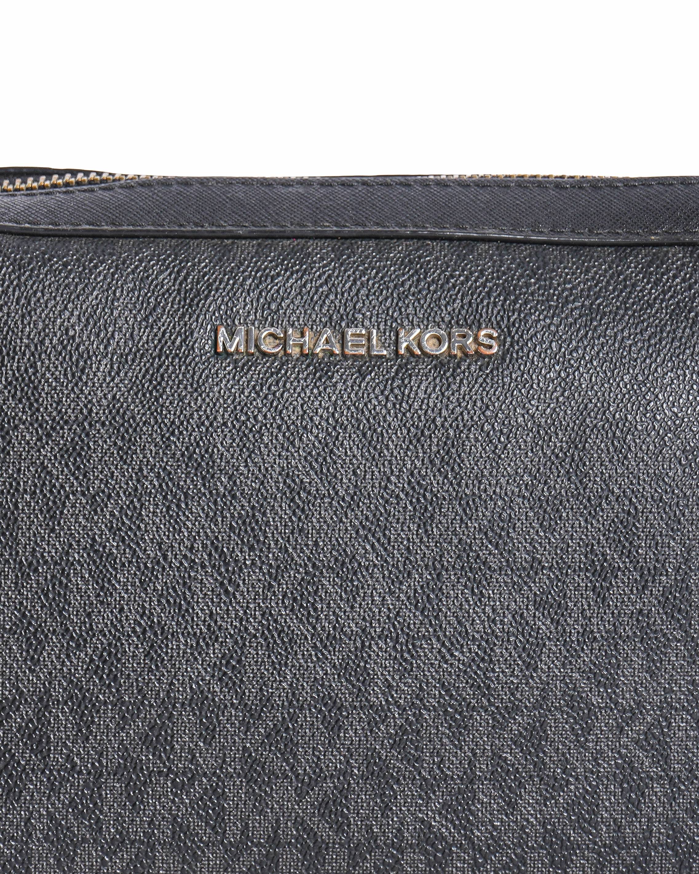 Michael Kors Black Jet Set Logo Large Cross Body Bag