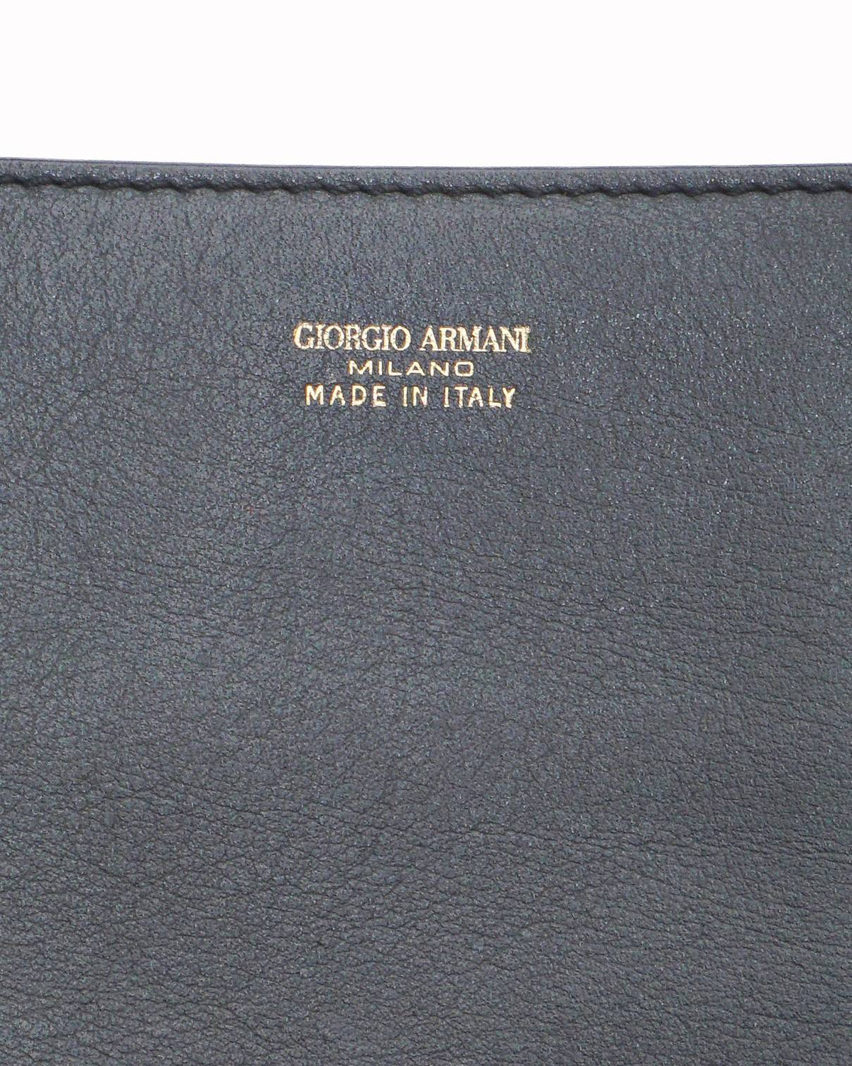 Giorgio Armani Grey Smooth Leather & Suede Shopper Tote Bag