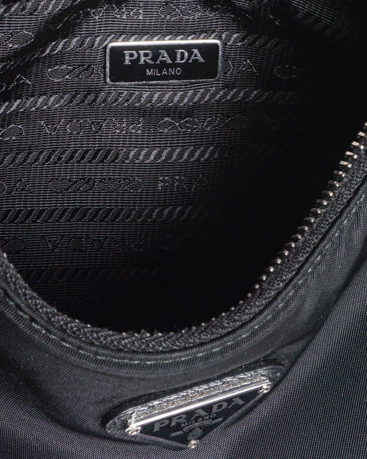 Prada Black Tessuto Nylon Re-Edition Hobo Shoulder Bag