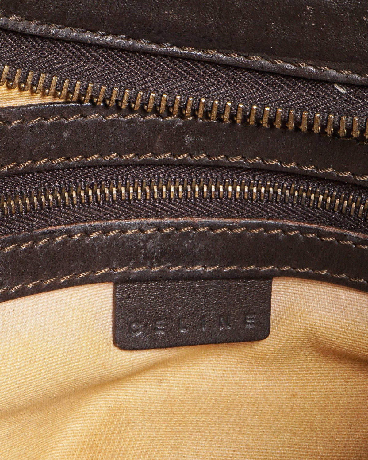 Celine Vintage C Macadam Canvas Shoulder Bag