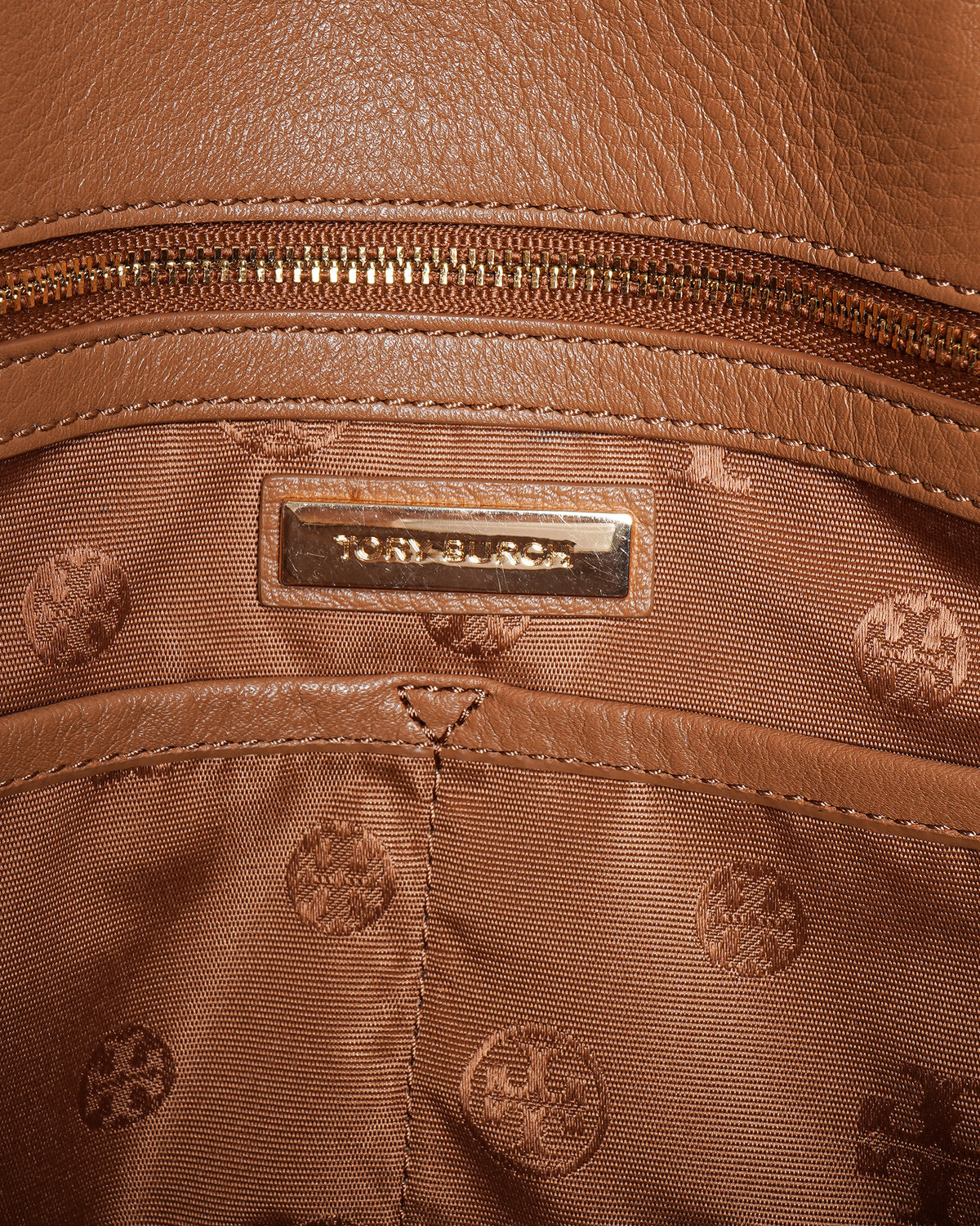 Tory Burch Britten Pebbled Leather Satchel Bag