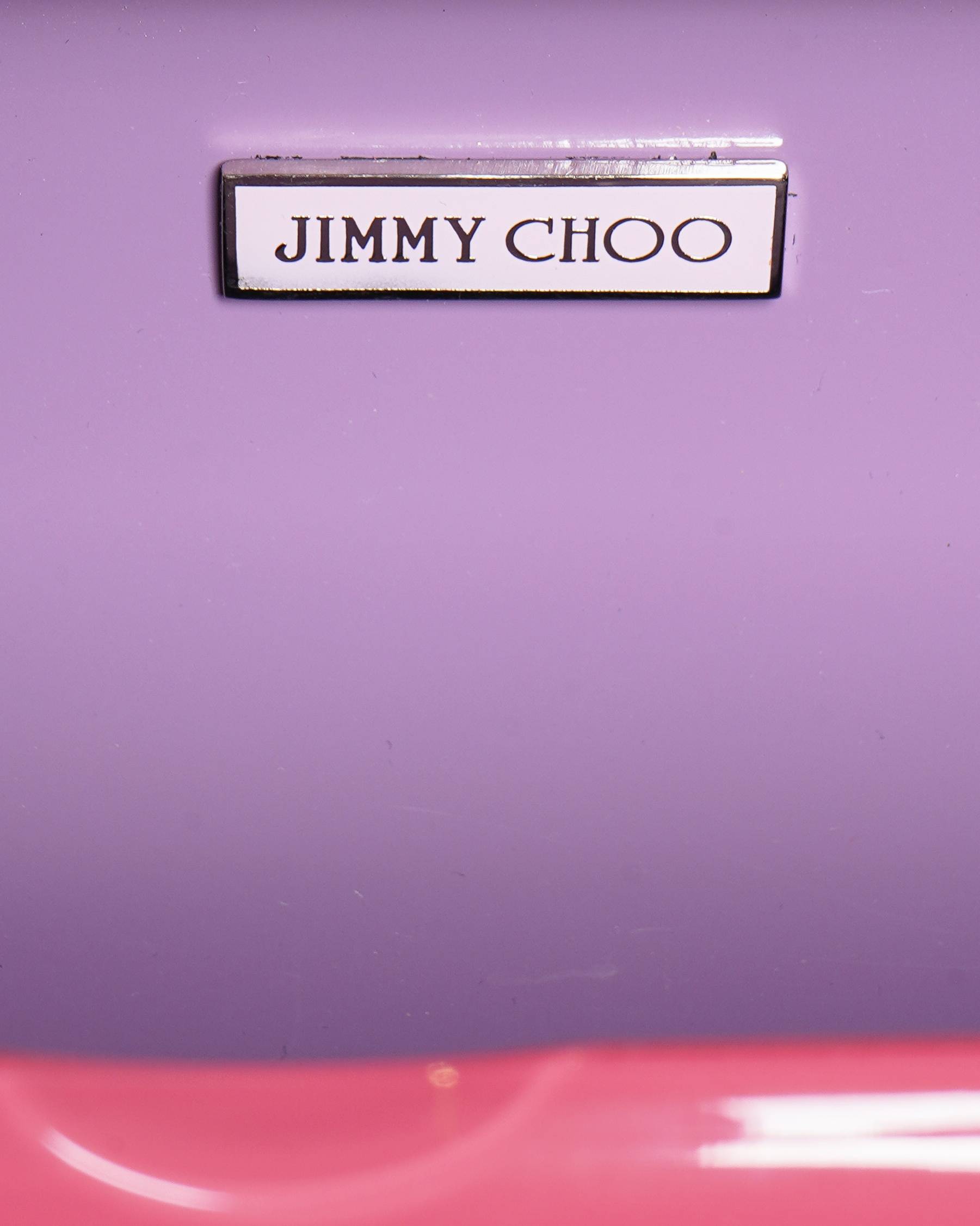 Jimmy Choo pink ombré patent leather tube clutch