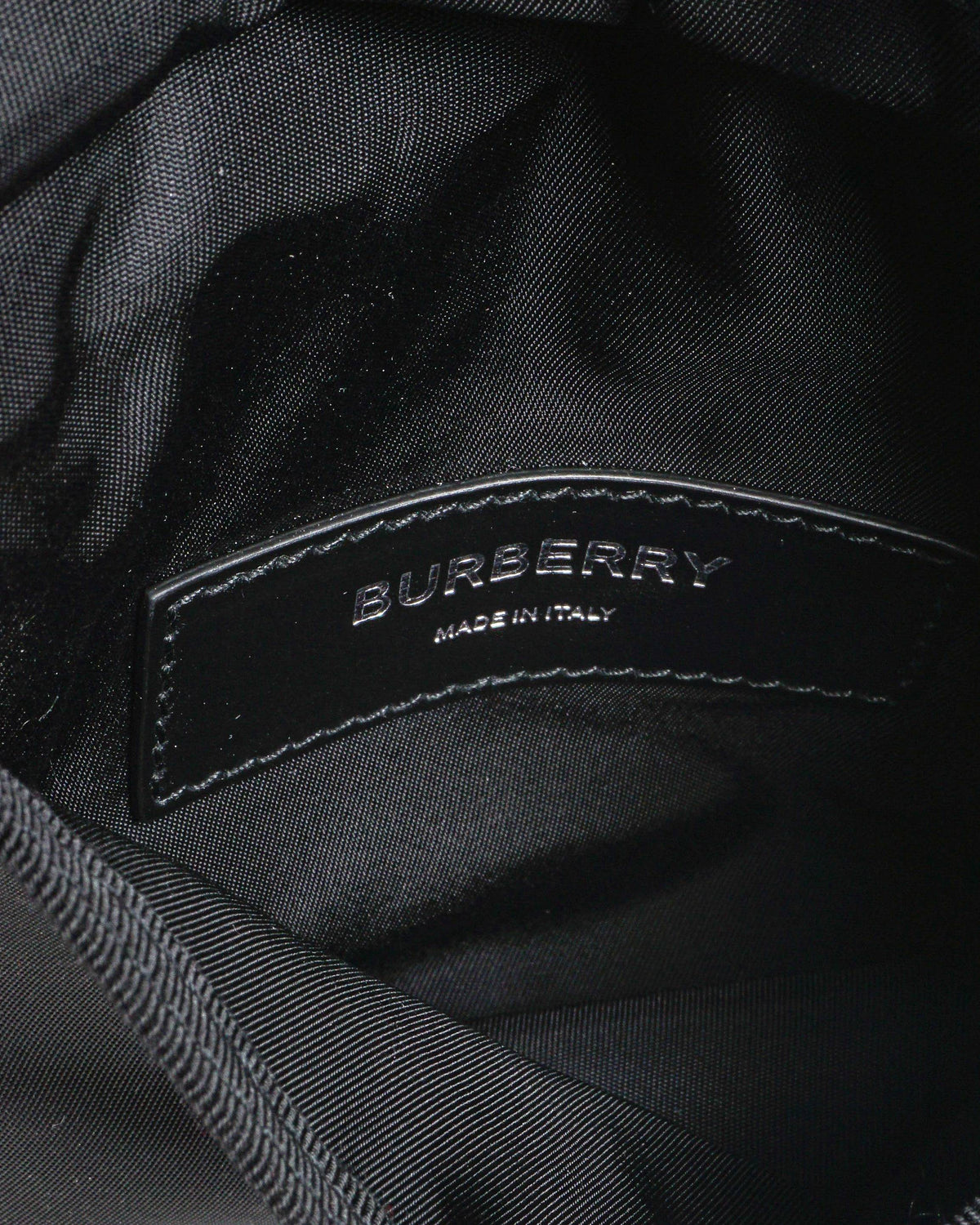 Burberry Black Nylon Logo Patch Phone Pouch Crossbody Bag