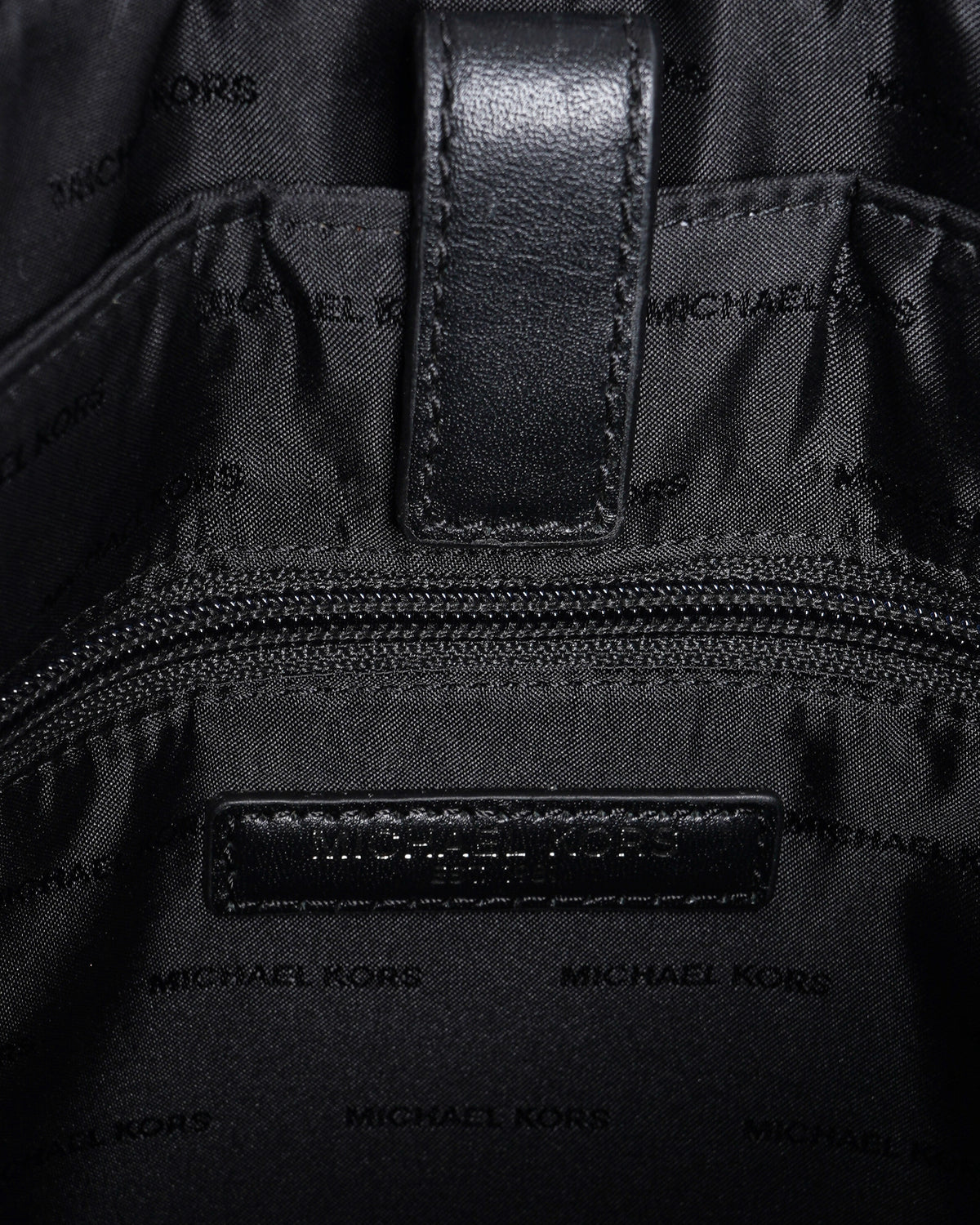Michael Kors Monogram Messenger Bag In Black