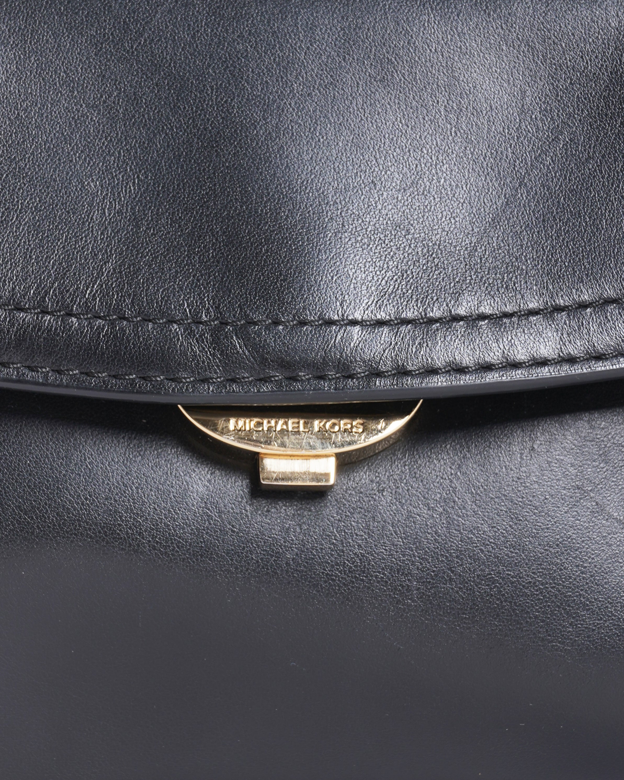 Michael kors black leather crossbody bag