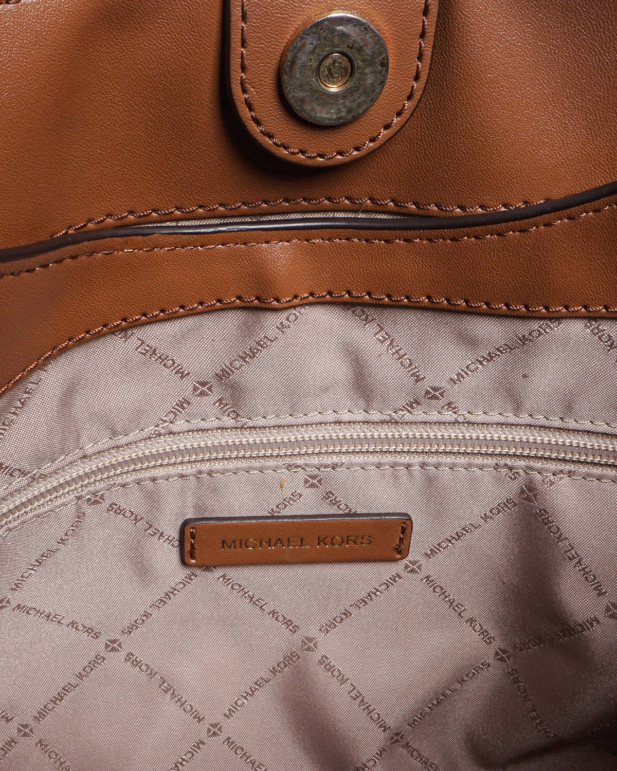 Michael Kors Vanilla Signature Monogram Trisha Large Tote