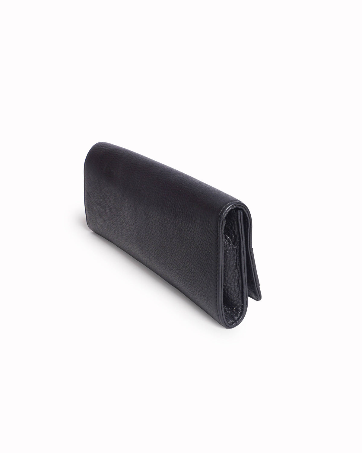 Gucci Black Pebbled Leather Interlocking G Buckle Clutch