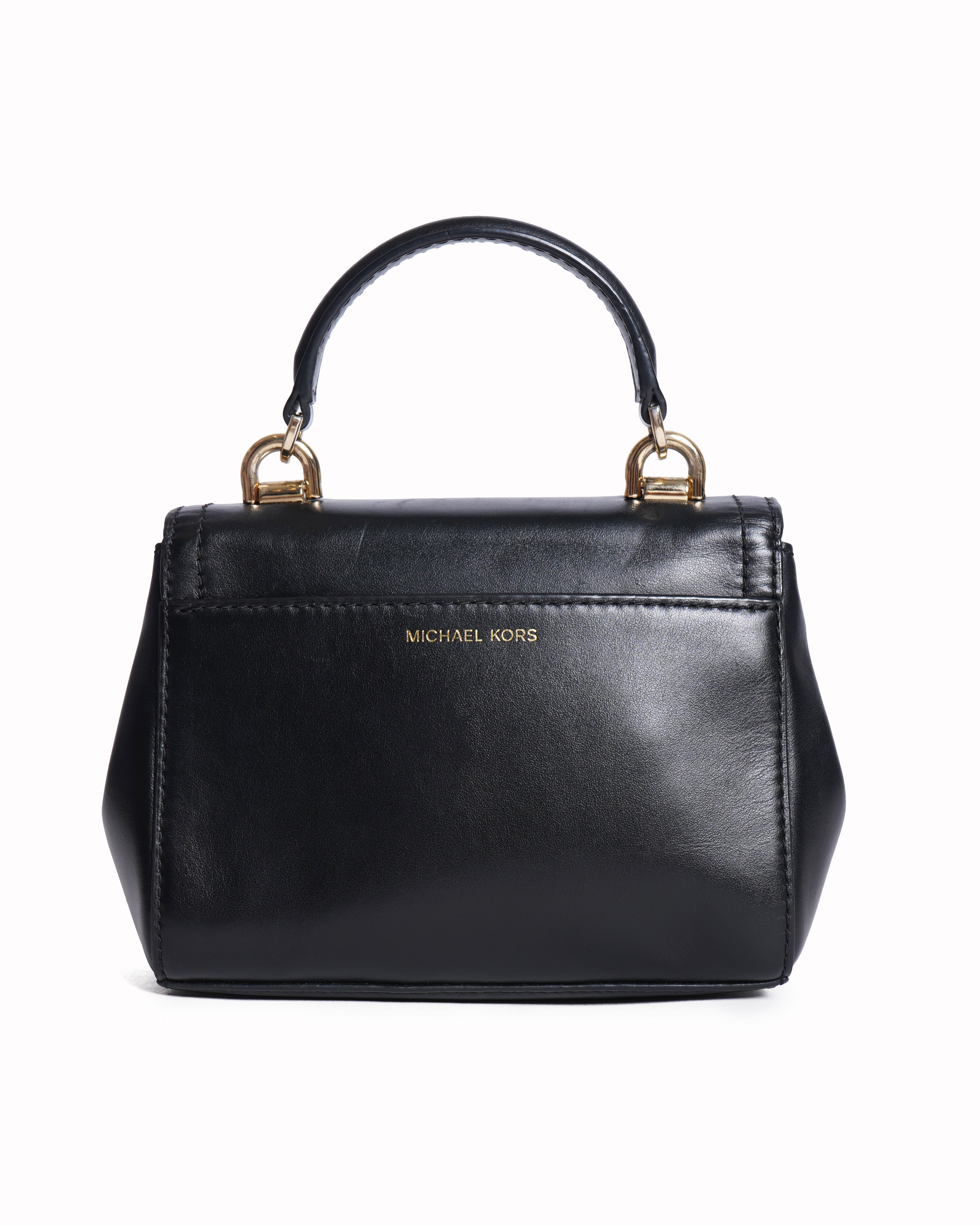 Michael kors black leather crossbody bag