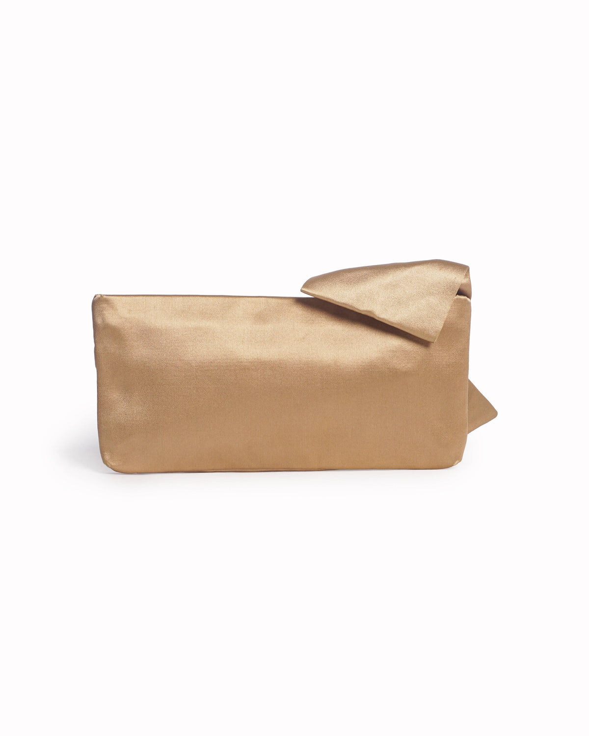 Valentino Garavani Gold Satin Oversized Bow Clutch