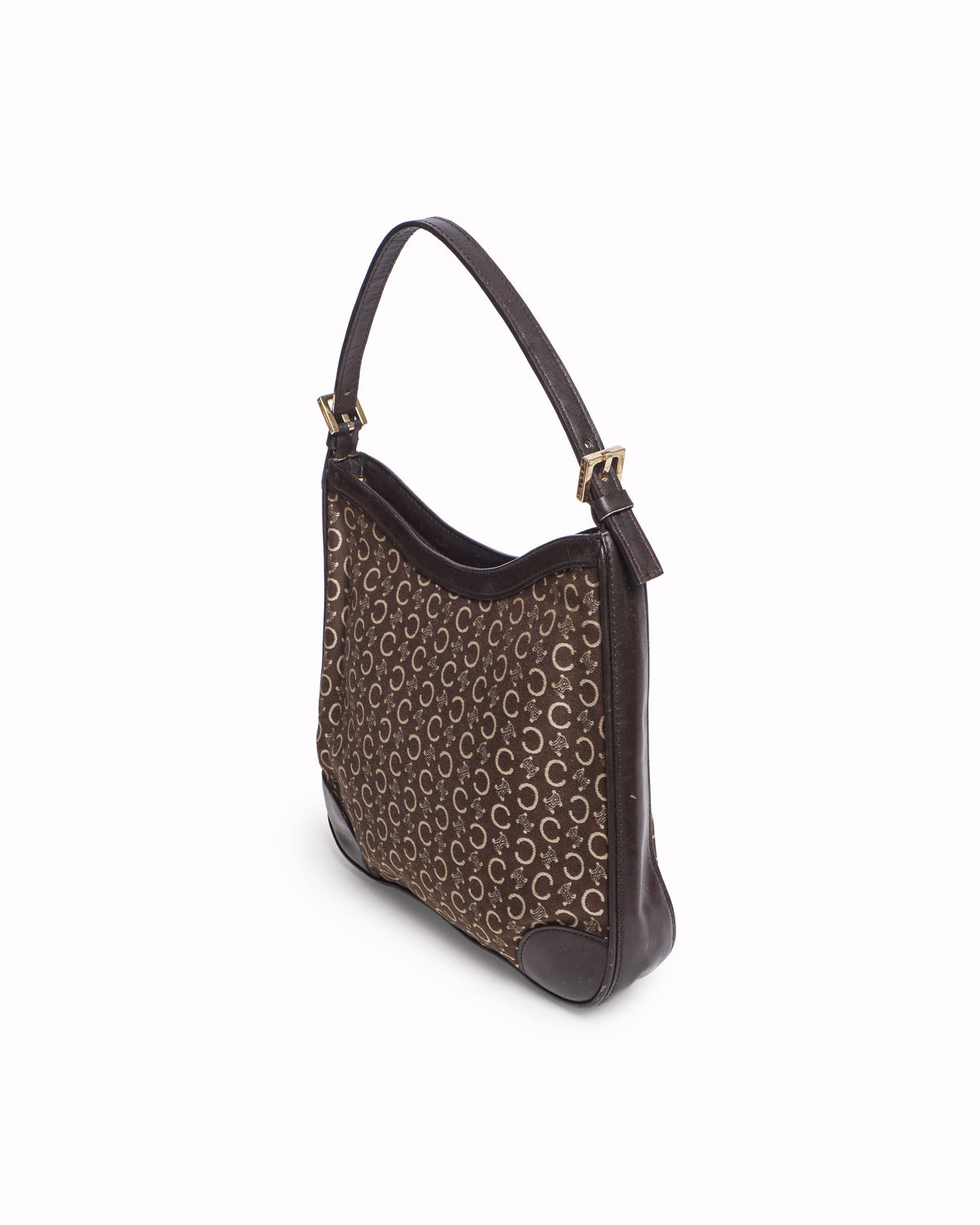 Celine Vintage C Macadam Canvas Shoulder Bag