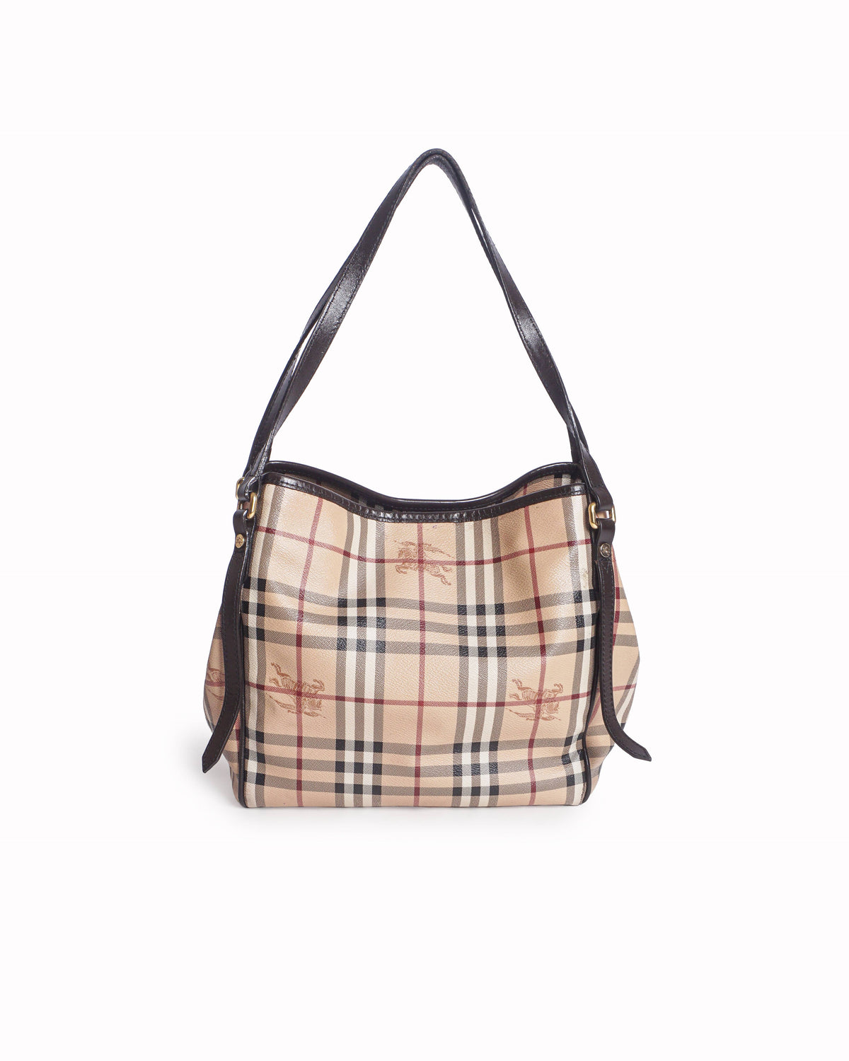 Burberry Brown Haymarket Check Canterbury Tote Bag with Pouch