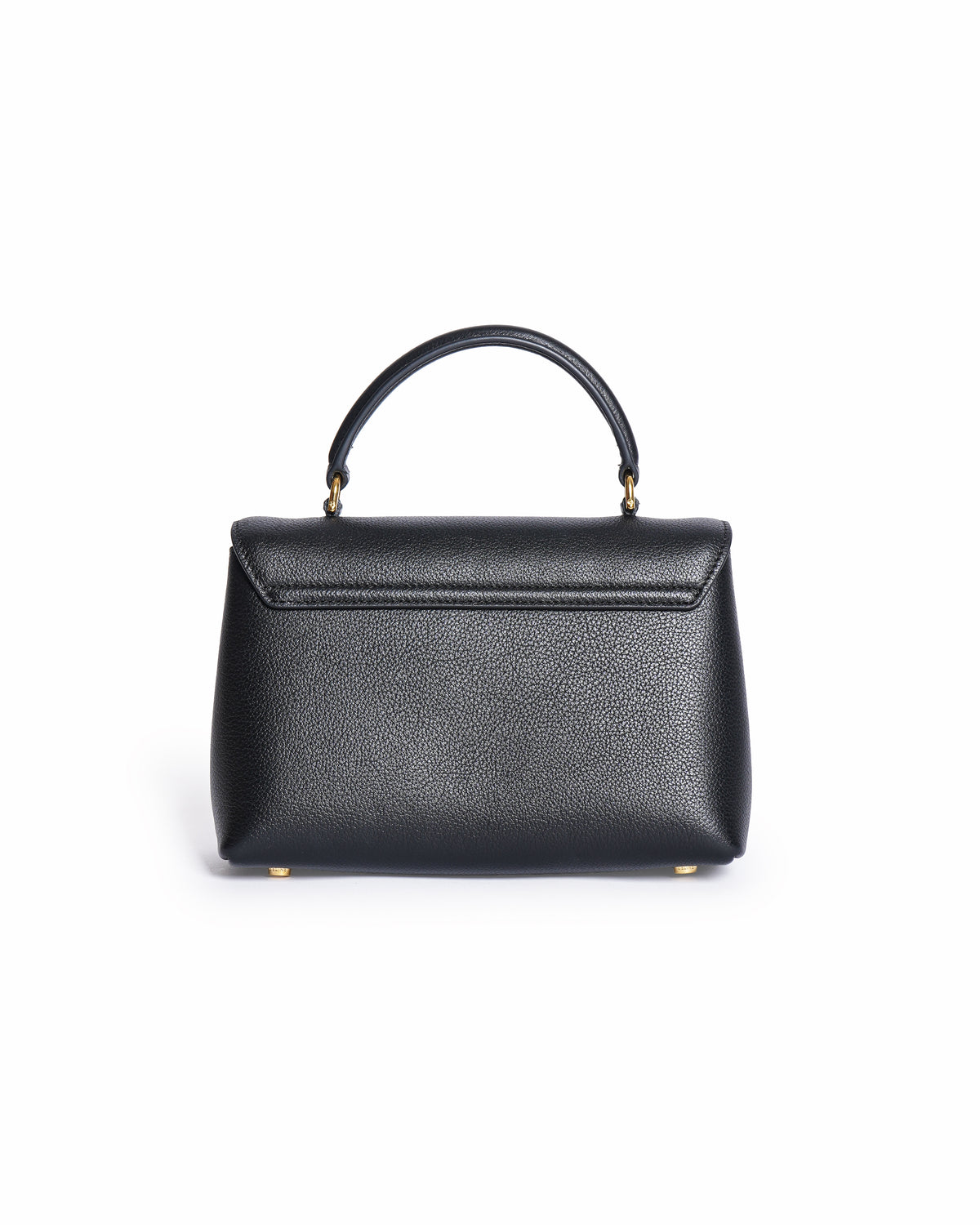 Celine Black Triomphe Grained Calfskin Top Handle Bag