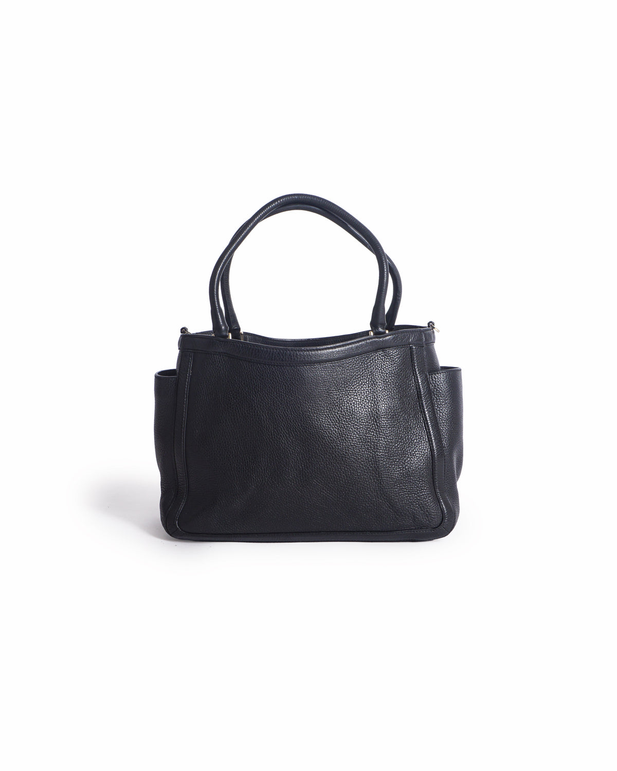 Tory Burch Black Pebbled Leather Tote Bag