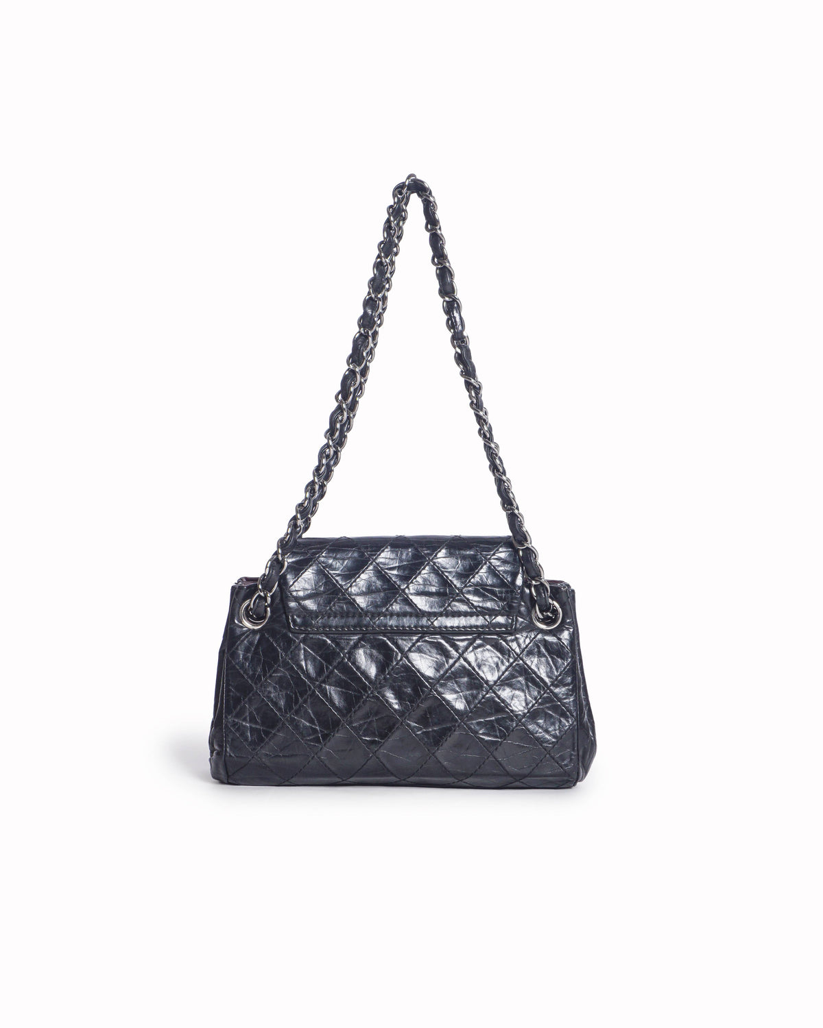 Chanel Black Calfskin Quilted CC Turn-Lock Shoulder Bag
