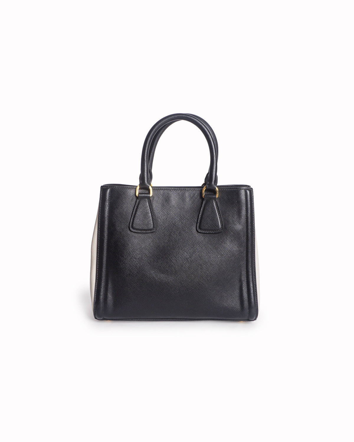 Prada Black & White Saffiano Leather Galleria Tote