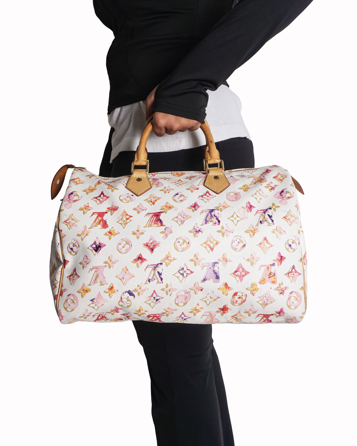Louis Vuitton White Watercolor Aquarelle Richard Prince Speedy 35 Bag