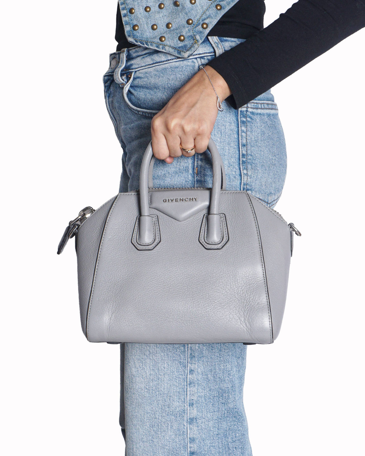 Givenchy Antigona Mini Grey Leather Satchel