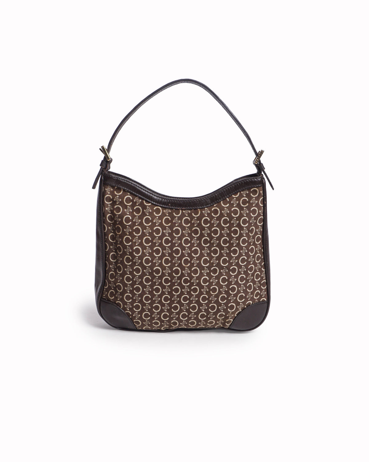 Celine Vintage C Macadam Canvas Shoulder Bag