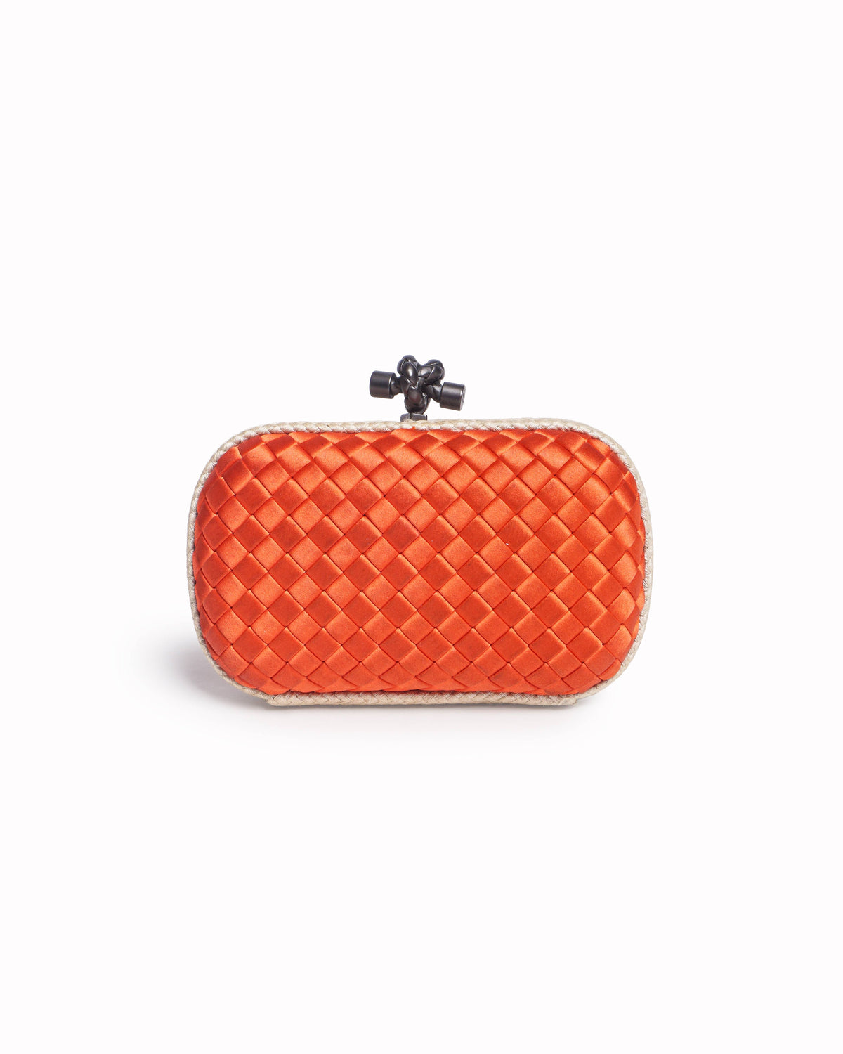 Bottega Veneta Red Intrecciato Knot Clutch Bag