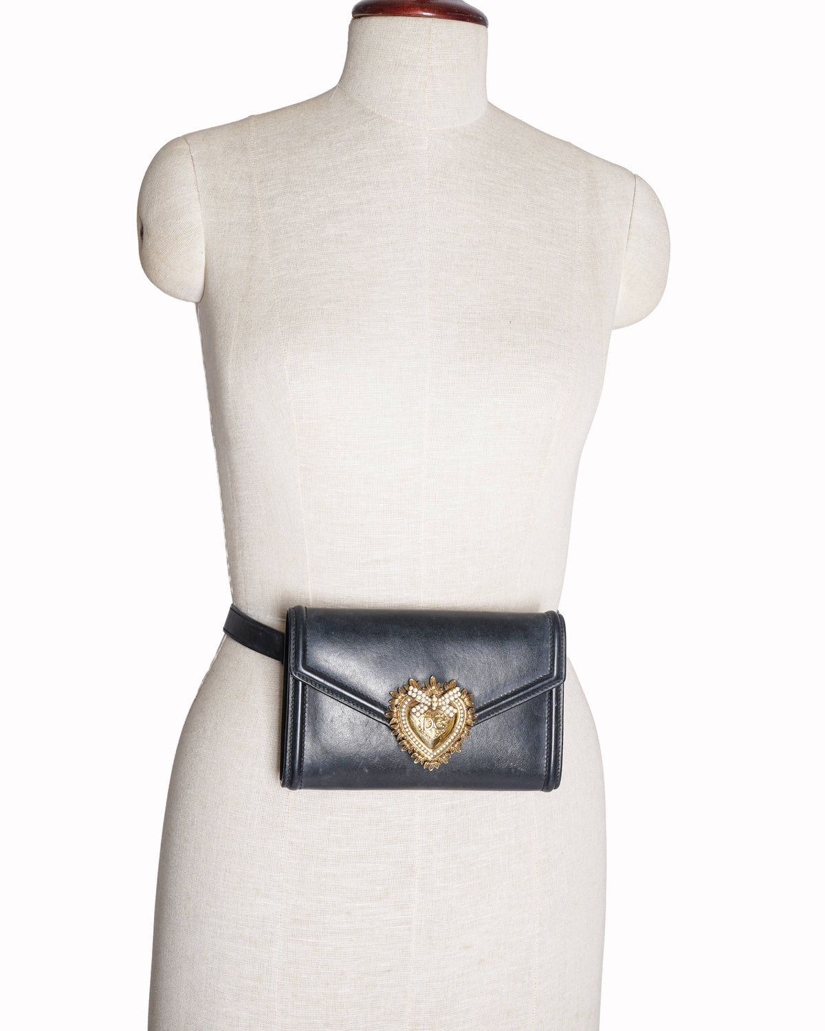 Dolce & Gabbana Black Leather Devotion Belt Bag