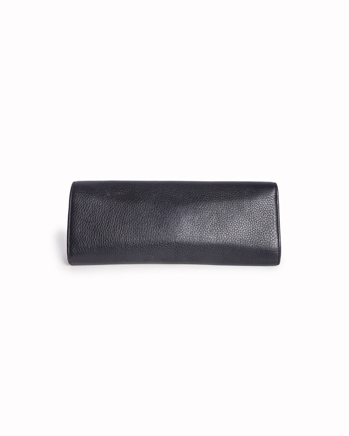 Gucci Black Pebbled Leather Interlocking G Buckle Clutch