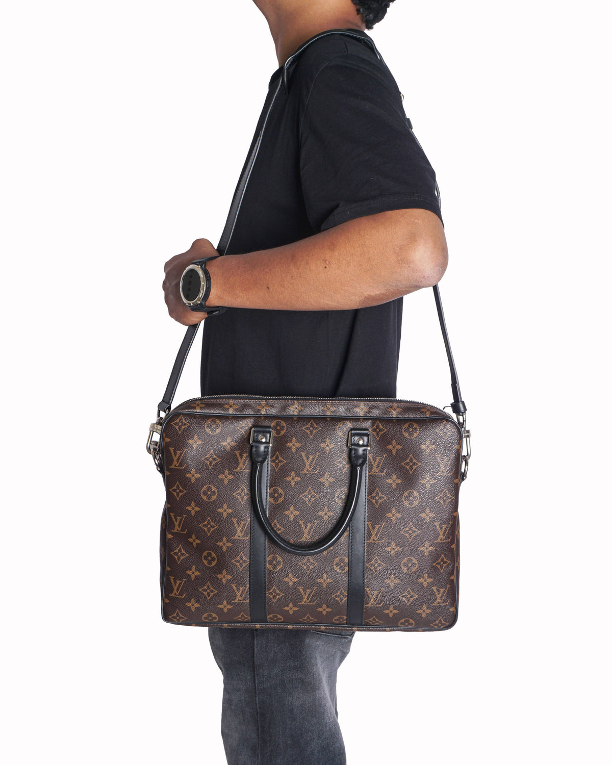 Louis Vuitton Monogram Macassar Canvas Briefcase