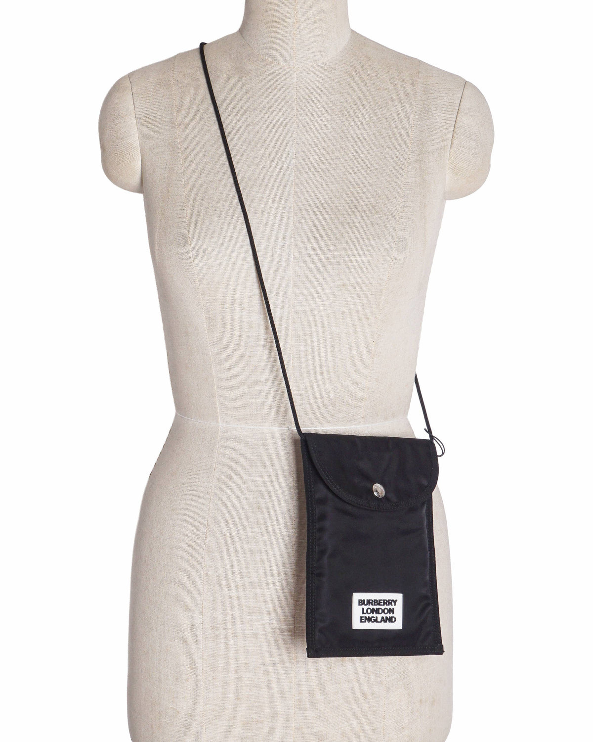Burberry Black Nylon Logo Patch Phone Pouch Crossbody Bag