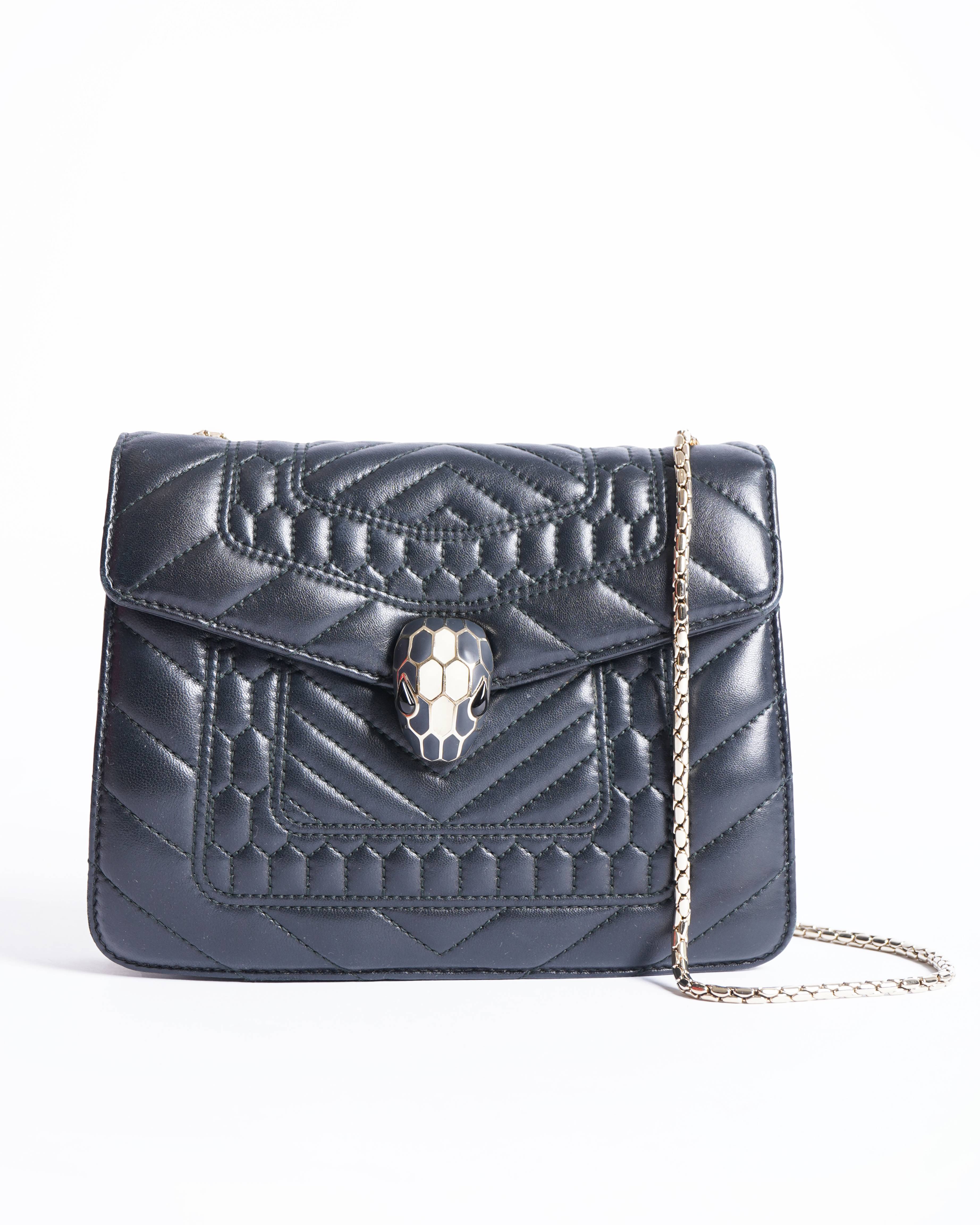 Bvlgari calfskin quilted serpenti forever crossbody bag