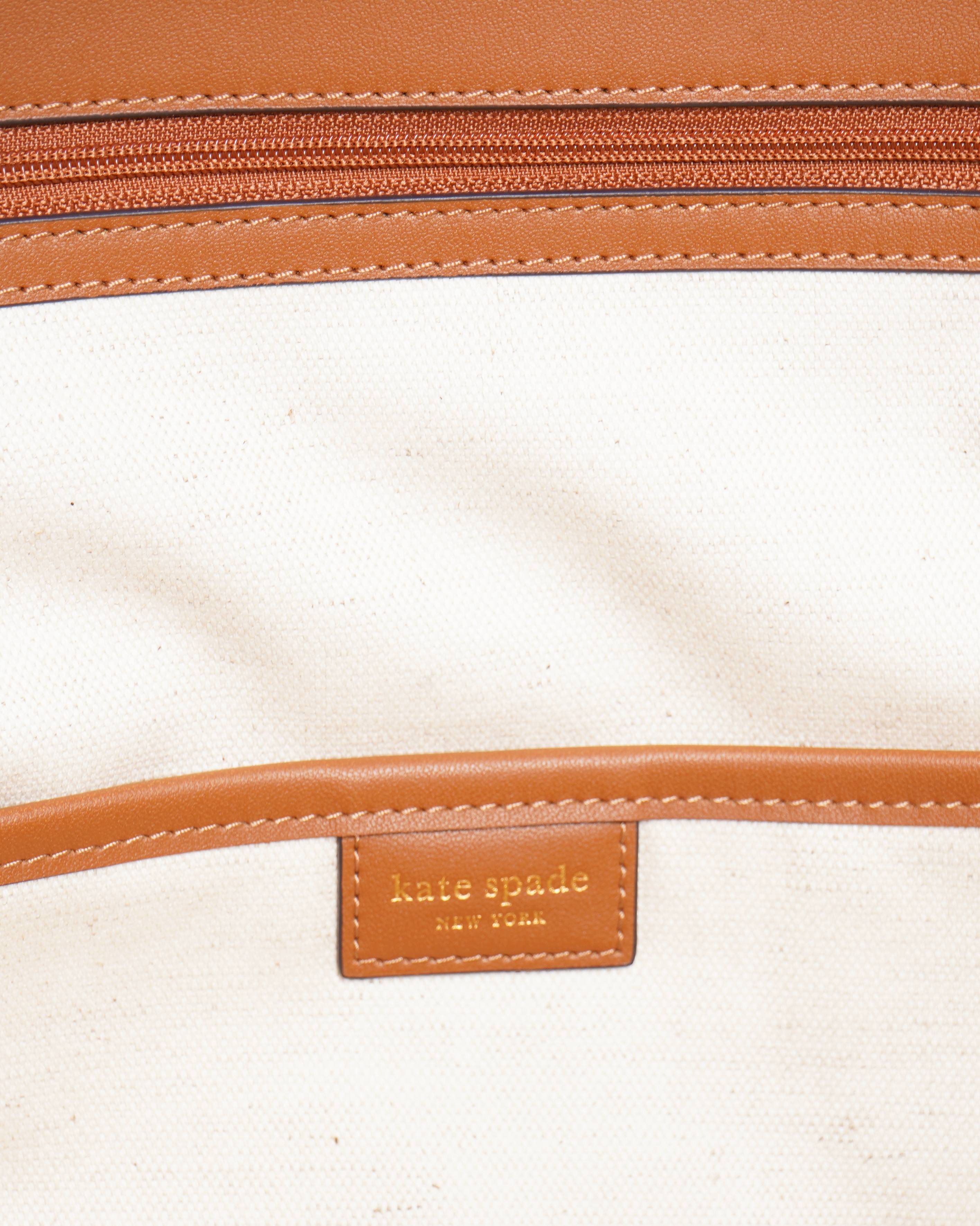 Kate spade what the shell embellished straw large tote bag