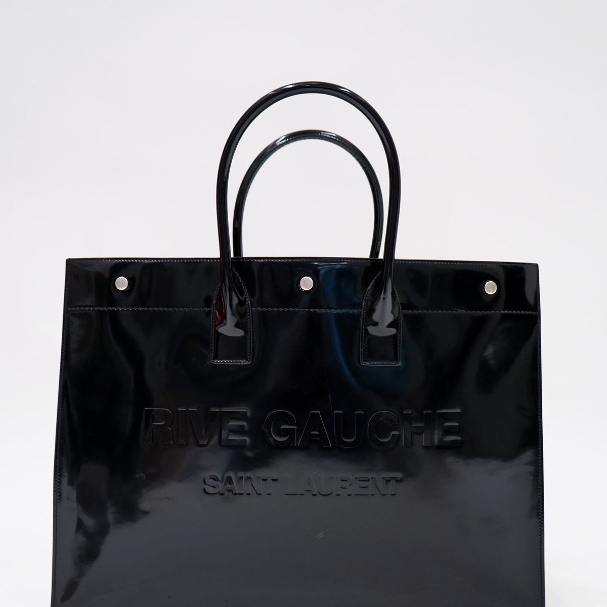 Authentic Pre-loved Saint Laurent Rive Gauche Logo Embossed Tote