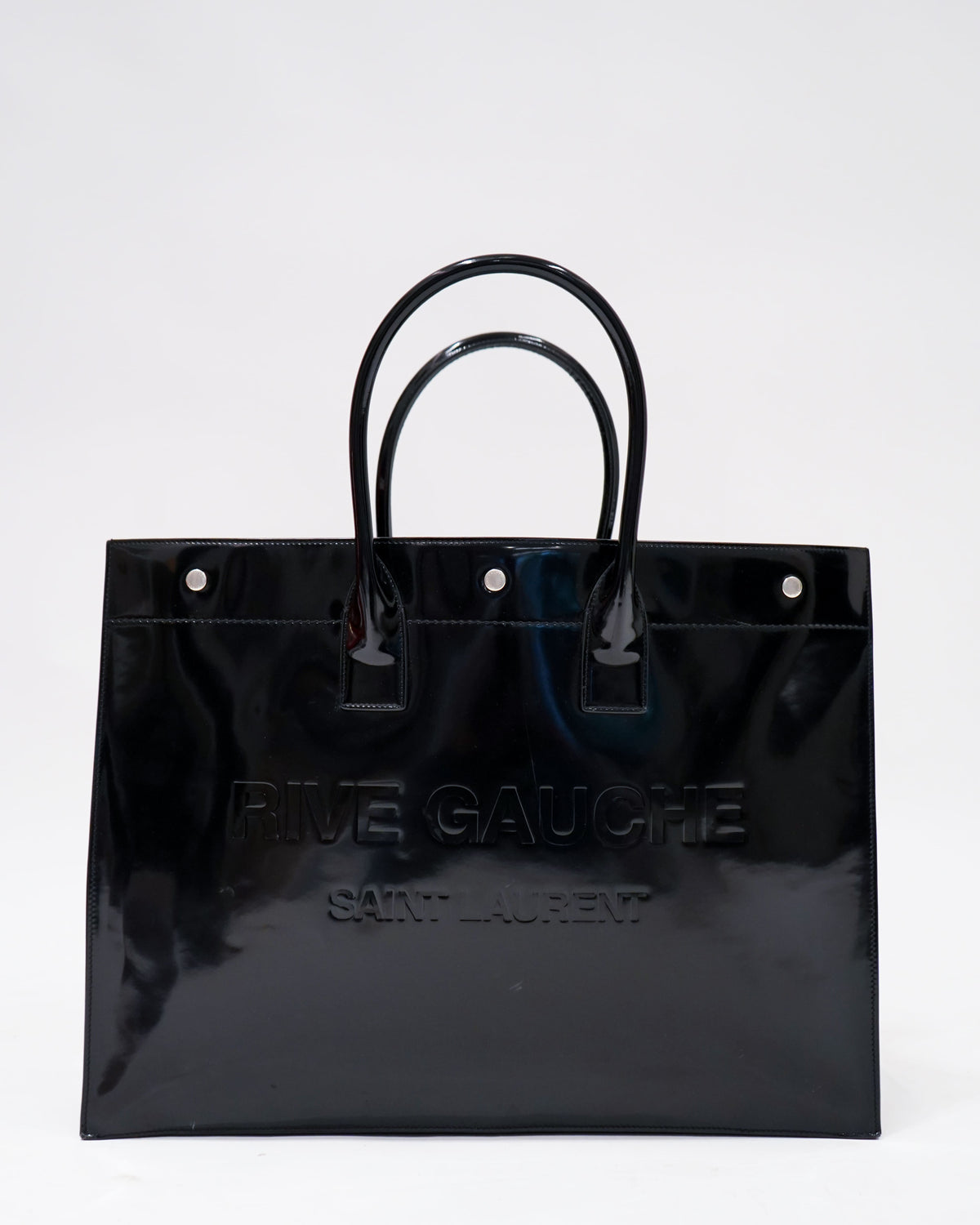 Saint Laurent Rive Gauche Logo Embossed Tote