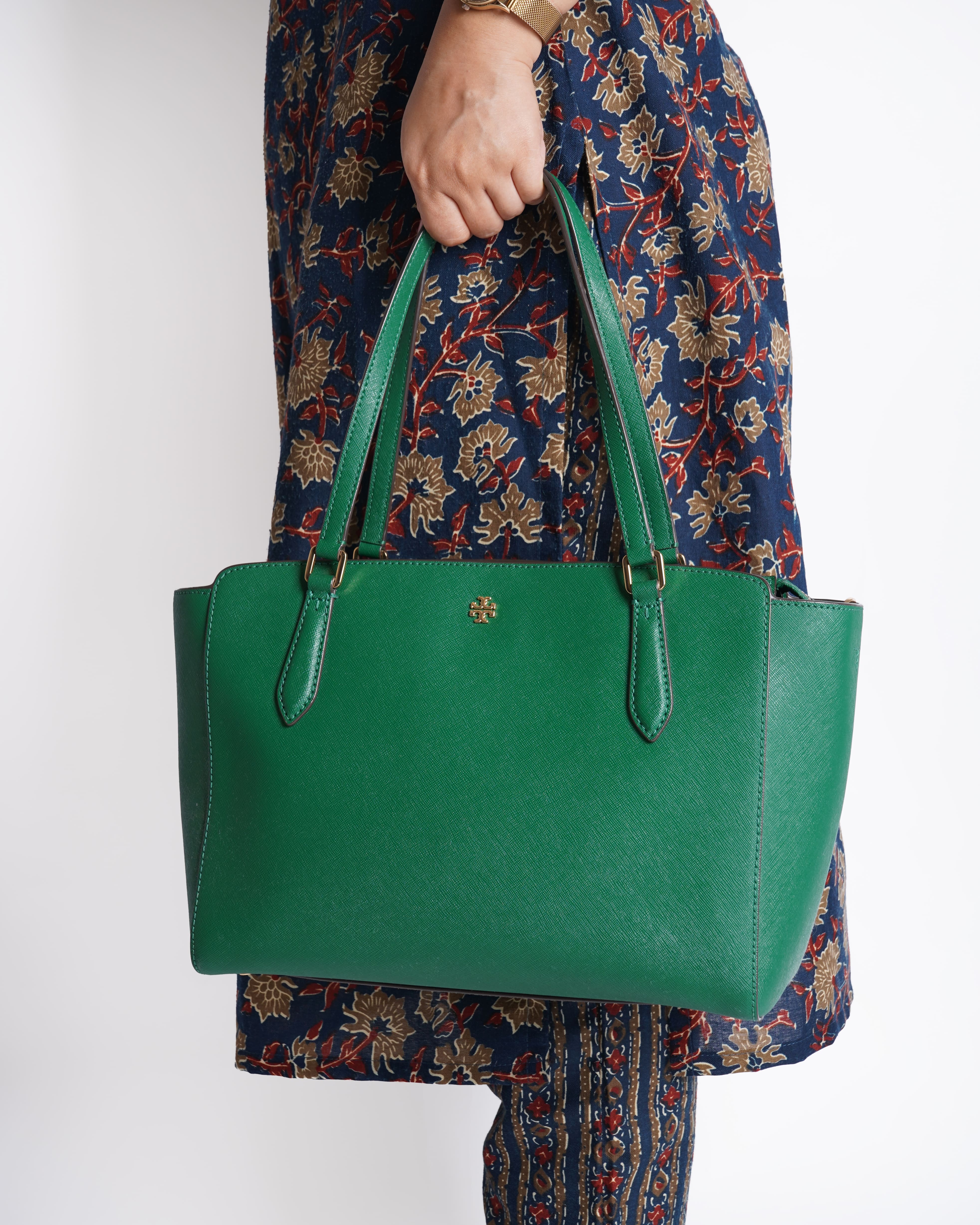 Tory burch emerson top zip tote bag