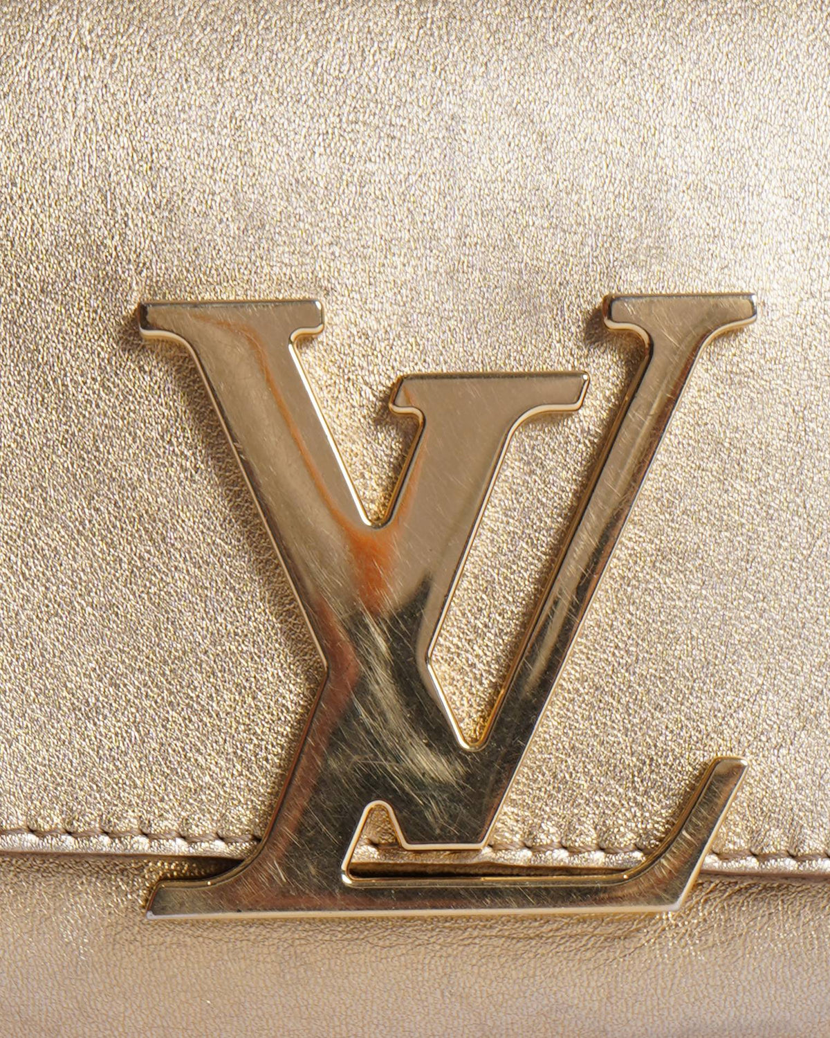 Louis Vuitton Metallic Gold Leather Louise Clutch