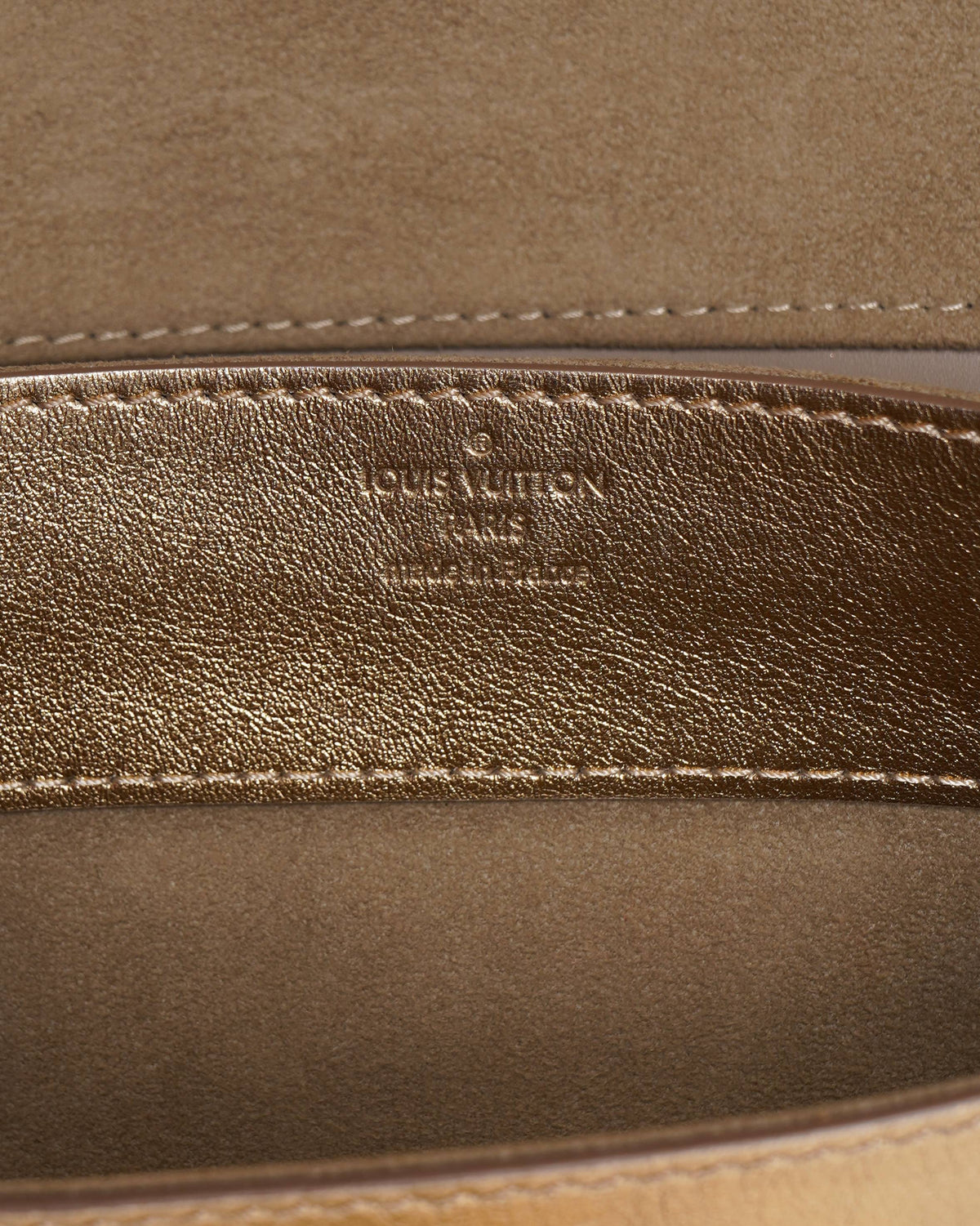 Louis Vuitton Metallic Gold Leather Louise Clutch